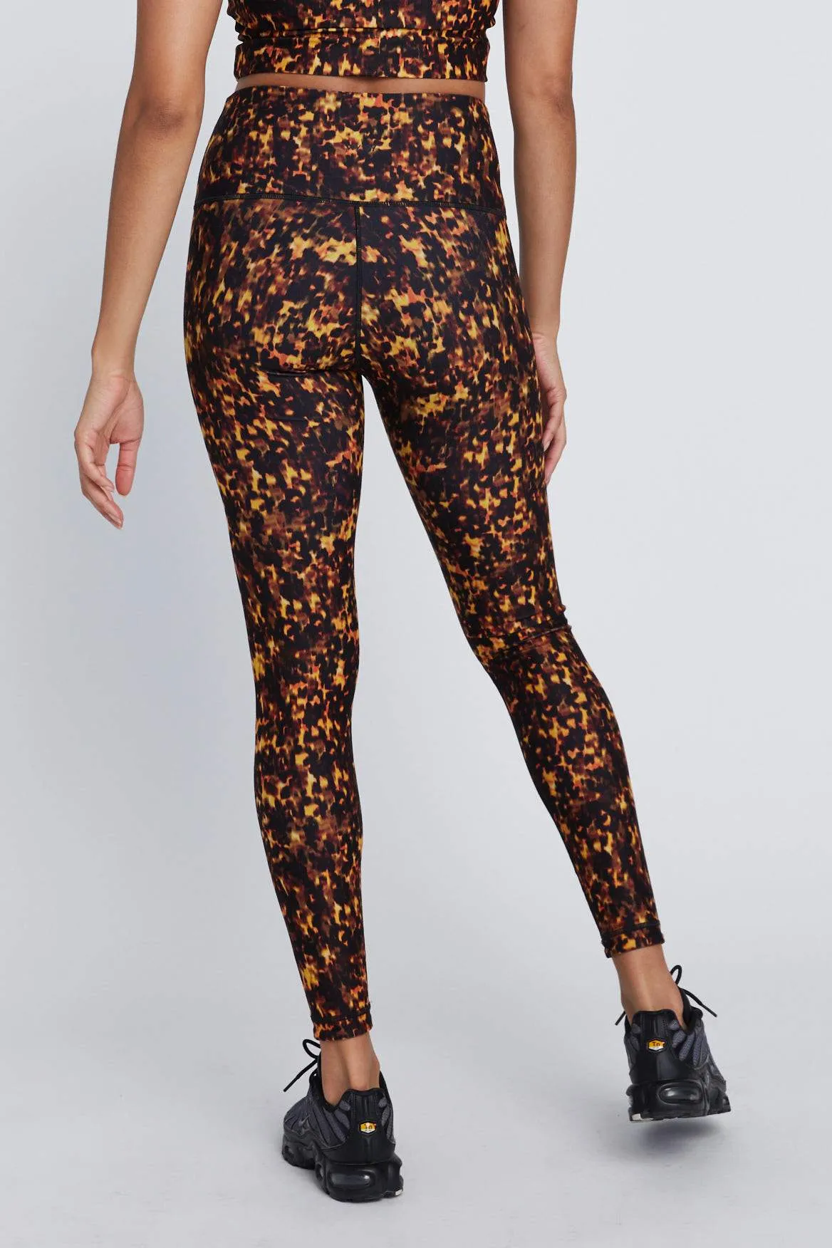 High Waist Reversible Leggings Tortoise Shell