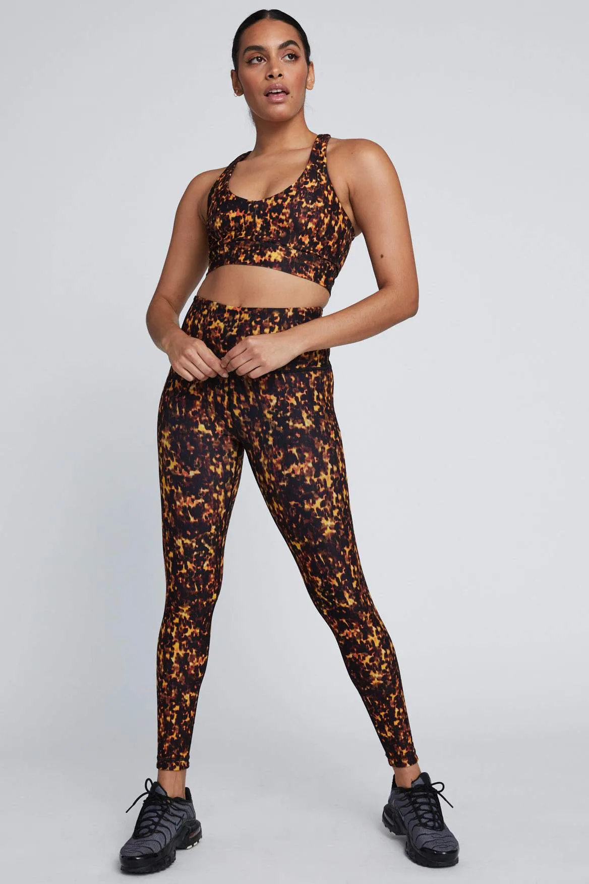 High Waist Reversible Leggings Tortoise Shell