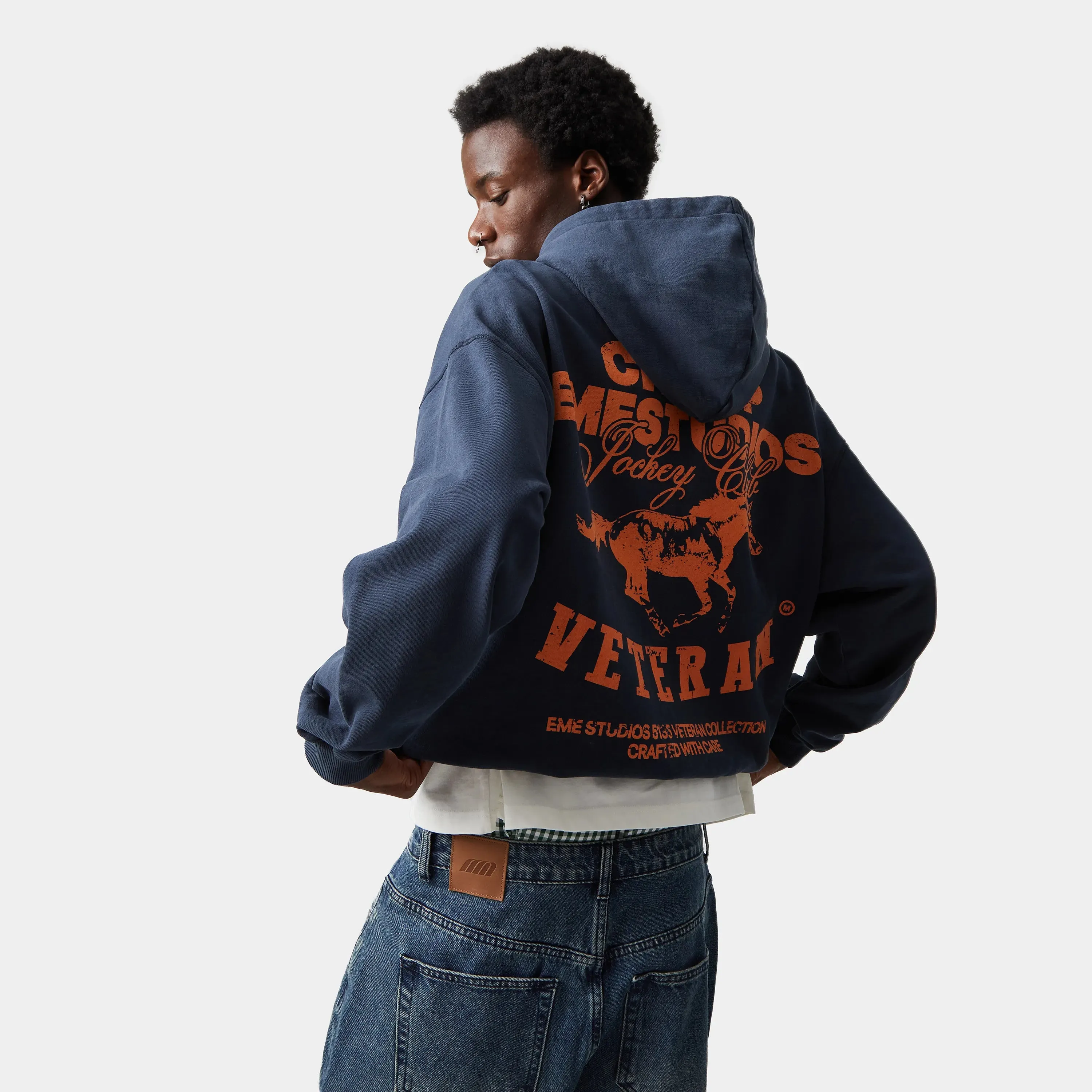 Horse Navy Oversized Hoodie