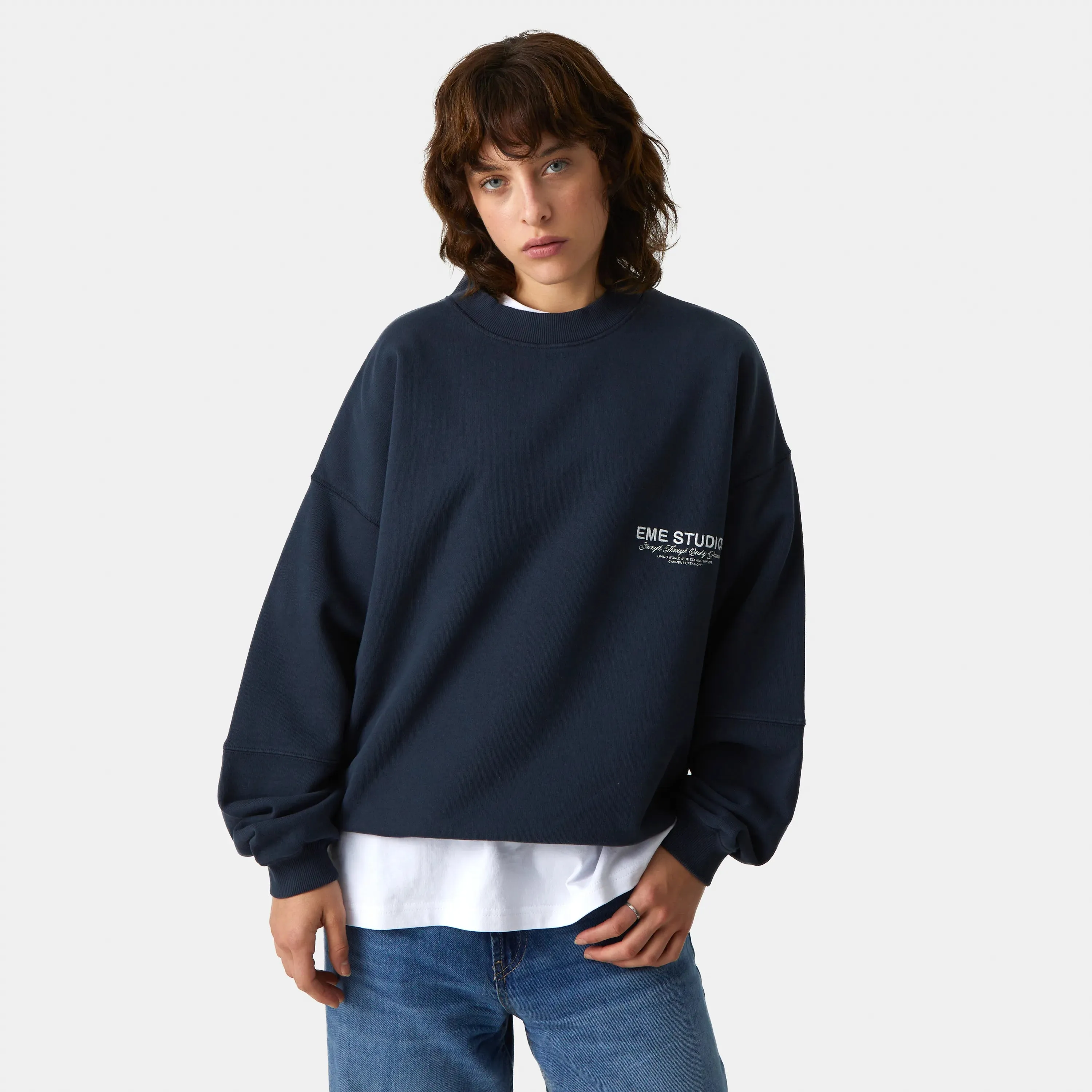 Iconic Navy Oversized Crewneck