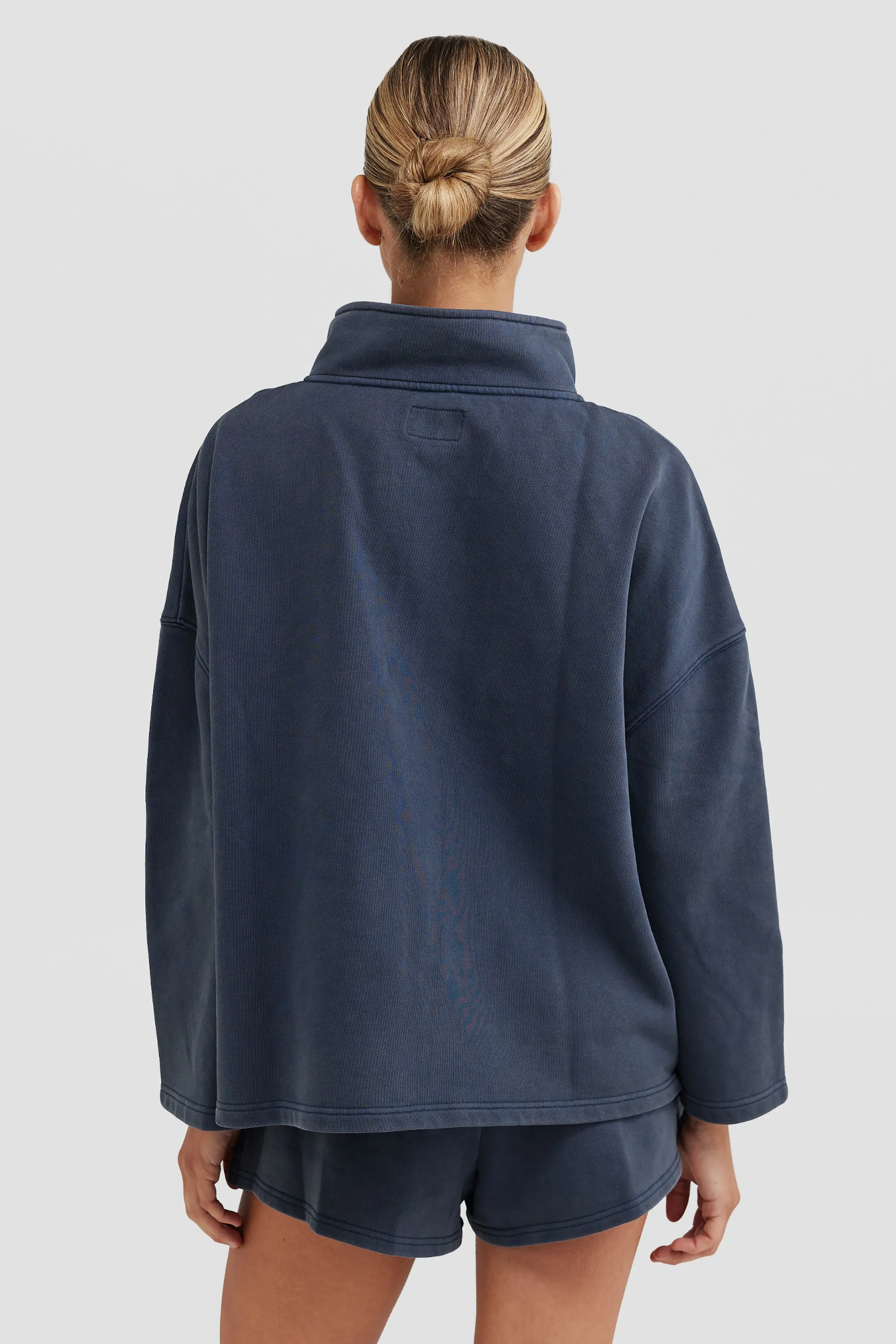 Isla Oversized Quarter Zip Denim