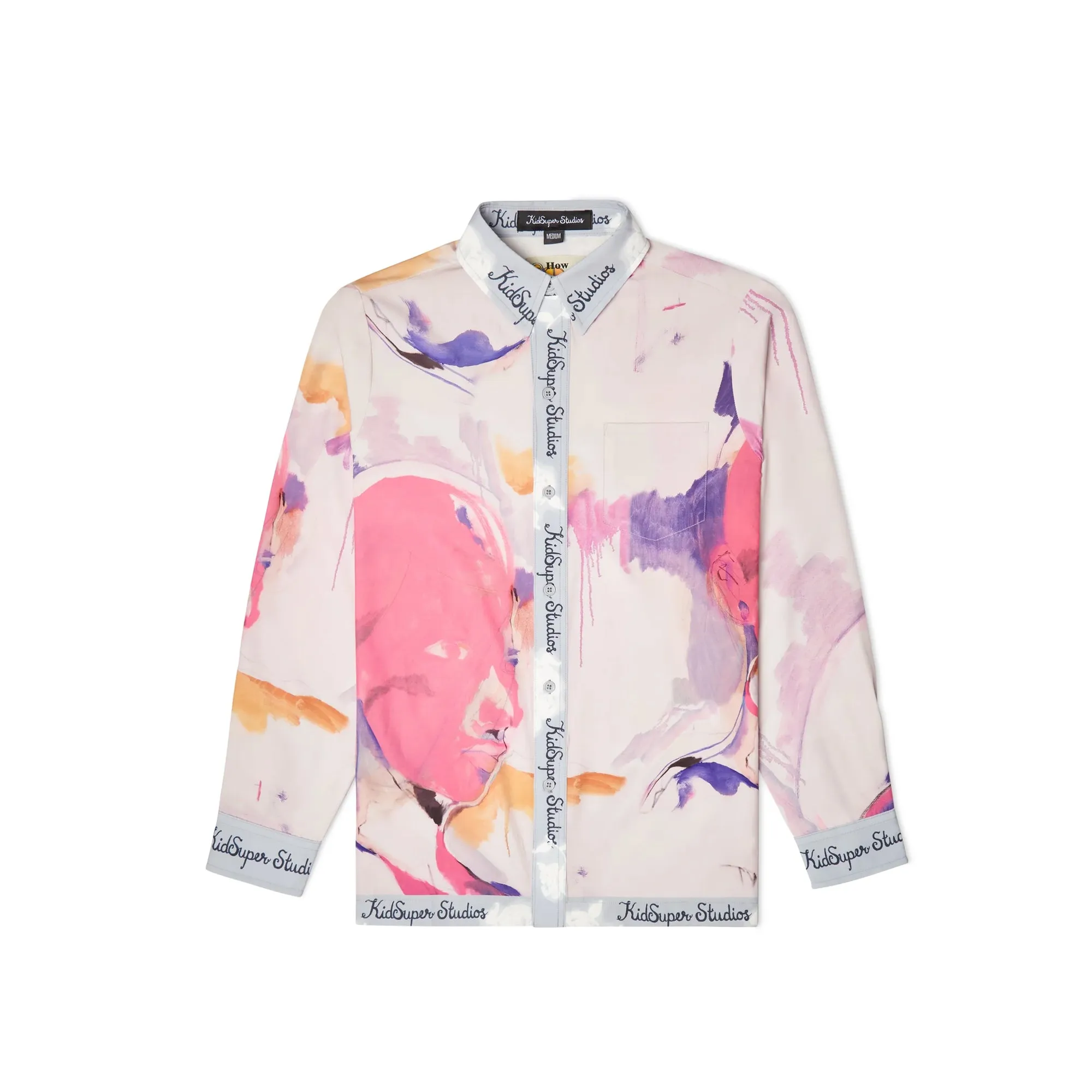 Kidsuper Mens Printed Satin Shirt