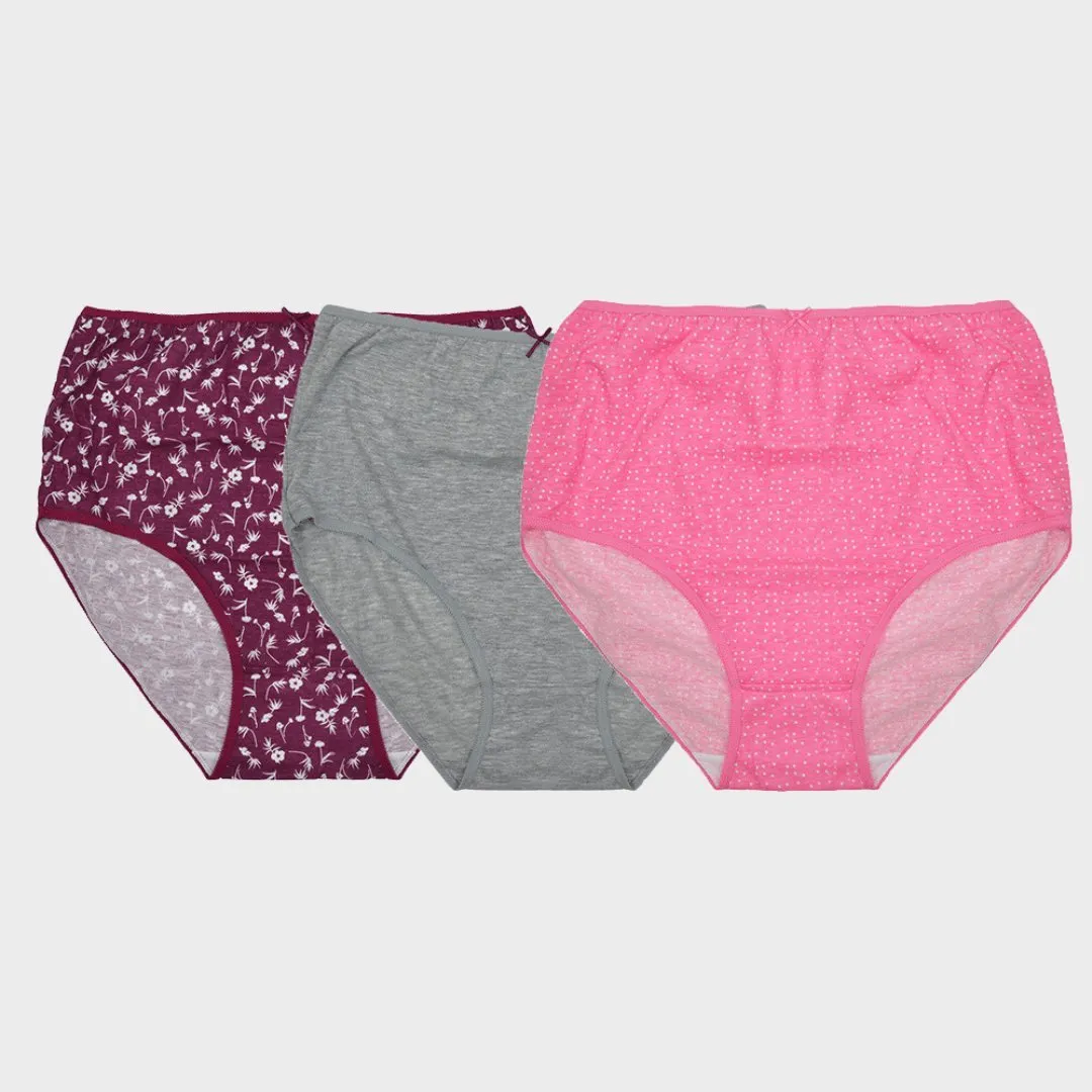 Ladies 3pk Printed Briefs