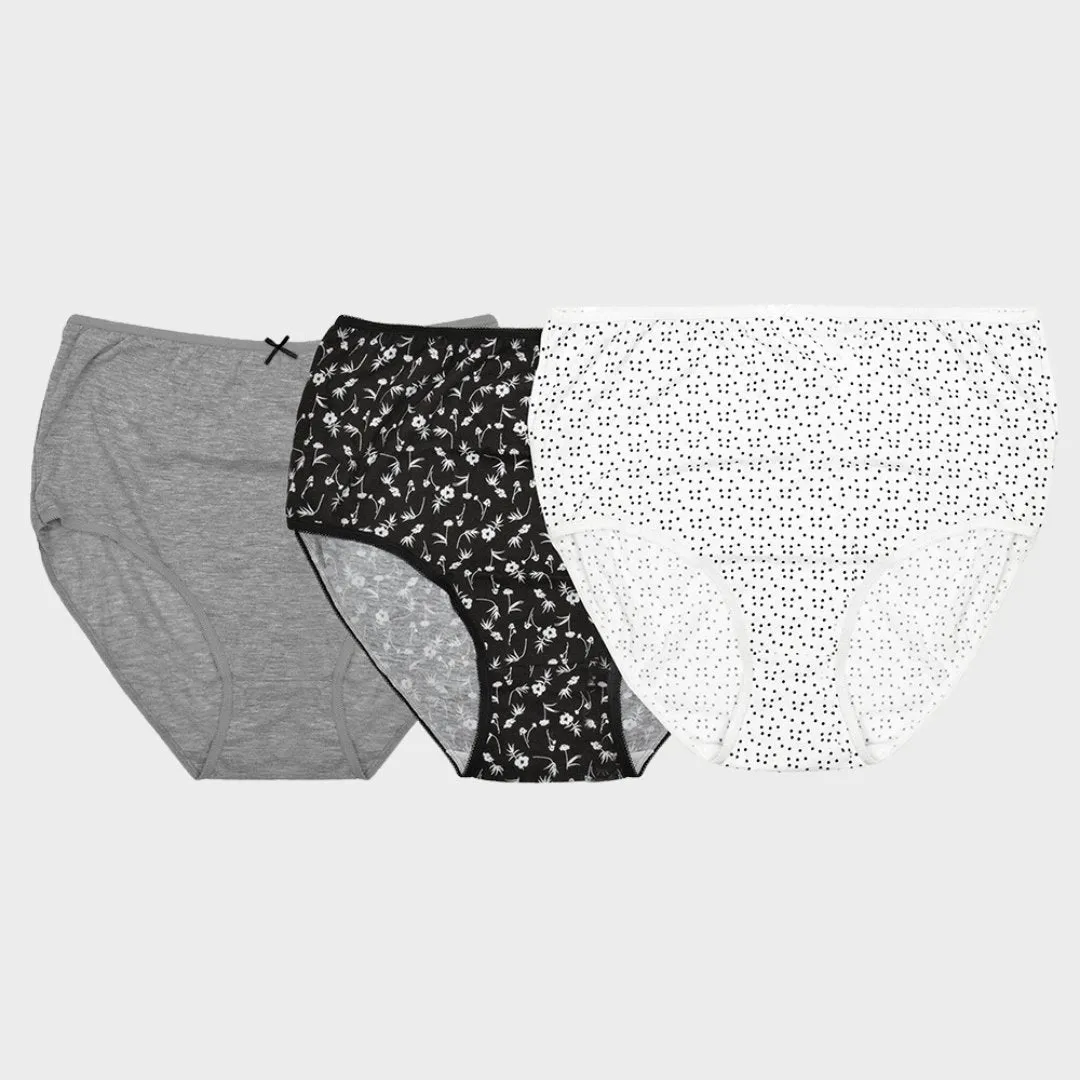 Ladies 3pk Printed Briefs