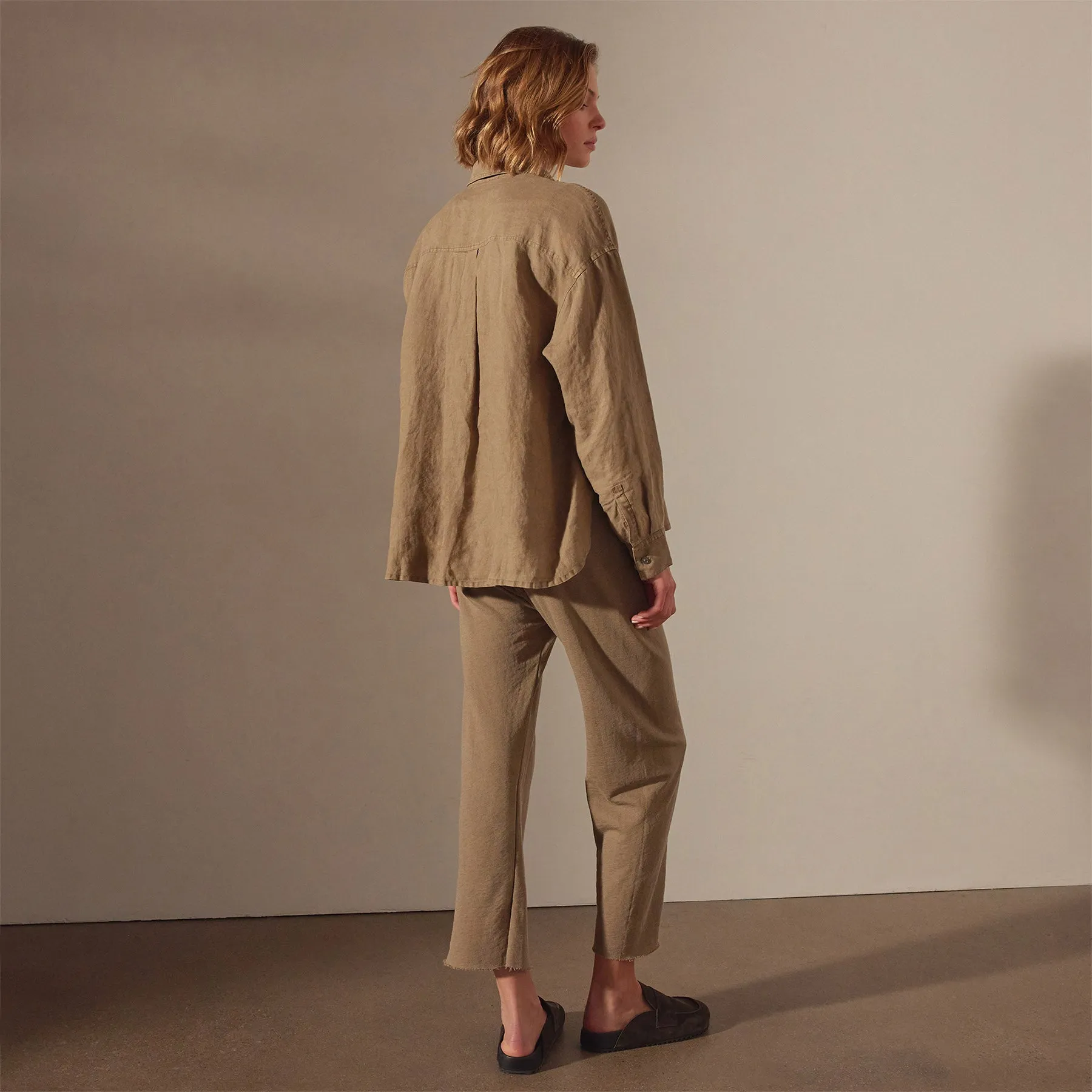 Linen Oversized Shirt - Cashew Pigment