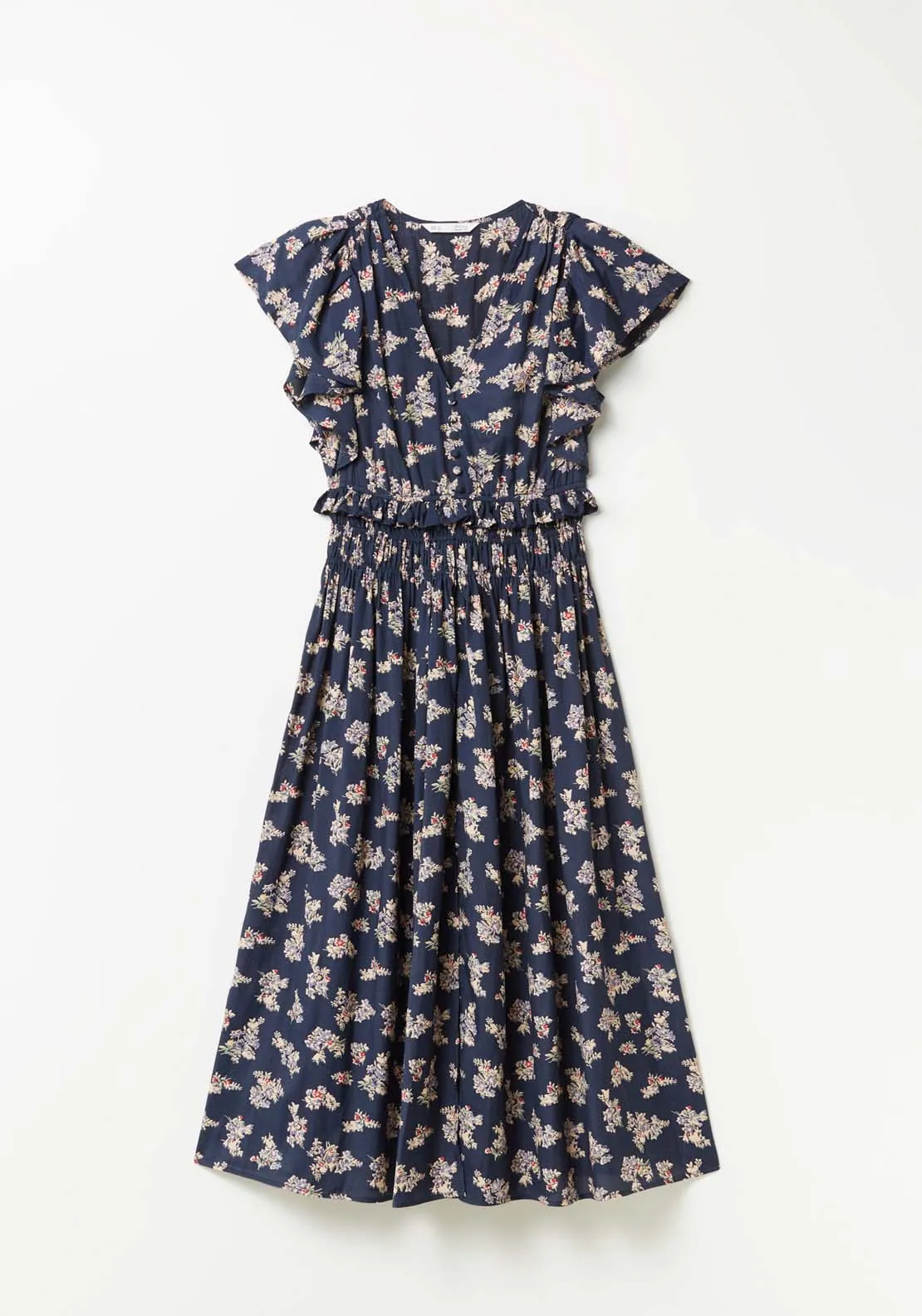 Long printed dress - Navy