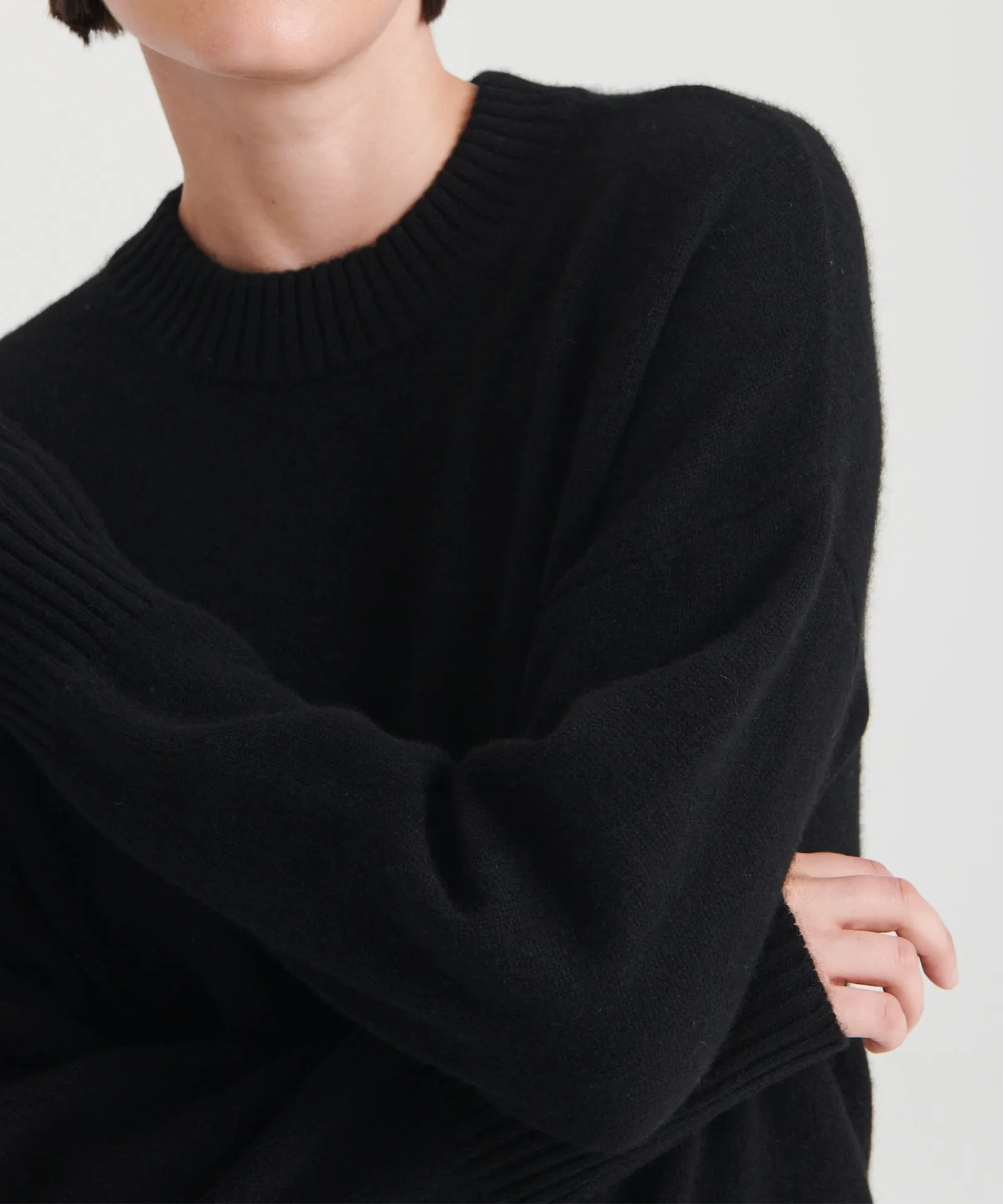 Luxe Cashmere Oversized Crewneck Sweater