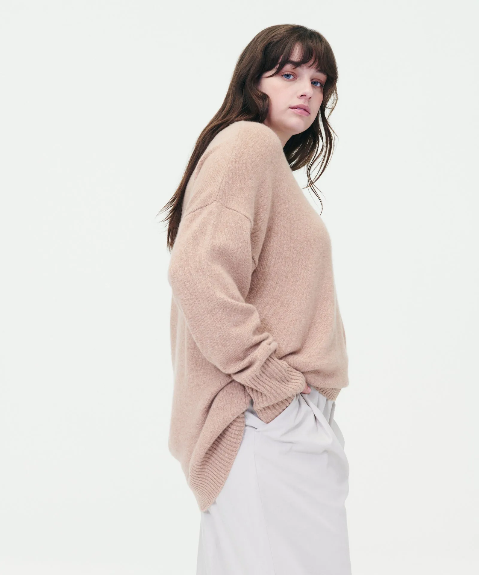 Luxe Cashmere Oversized Crewneck Sweater