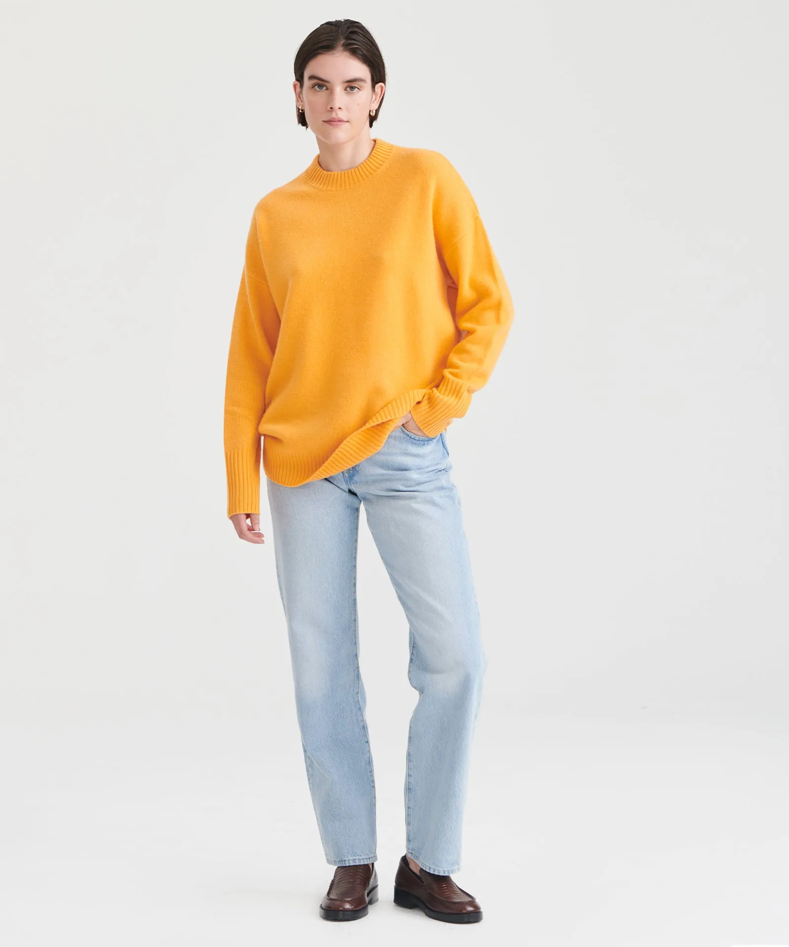 Luxe Cashmere Oversized Crewneck Sweater