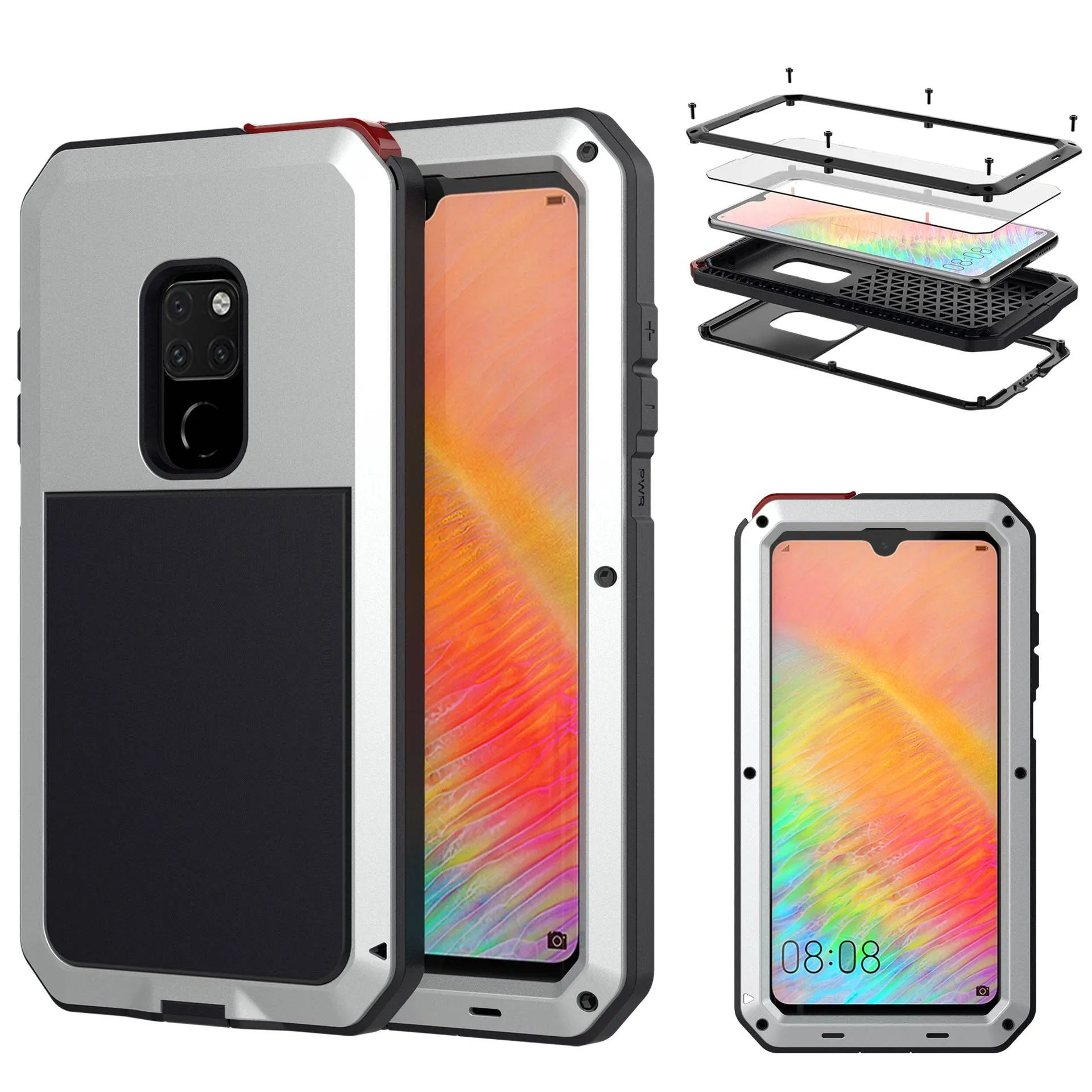 Luxury Doom Armor Waterproof Metal Aluminum Phone Cover For Huawei