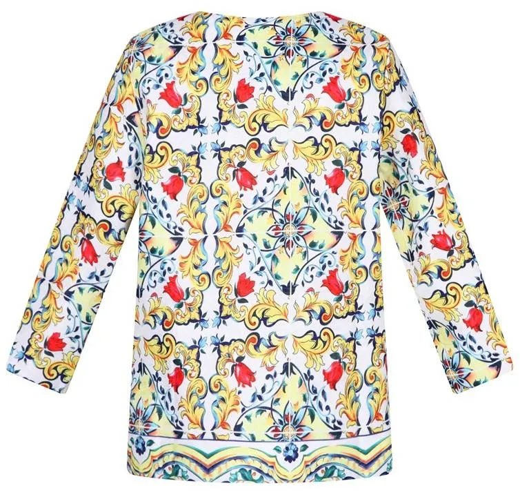 'Majolica' Tile Printed Jacket