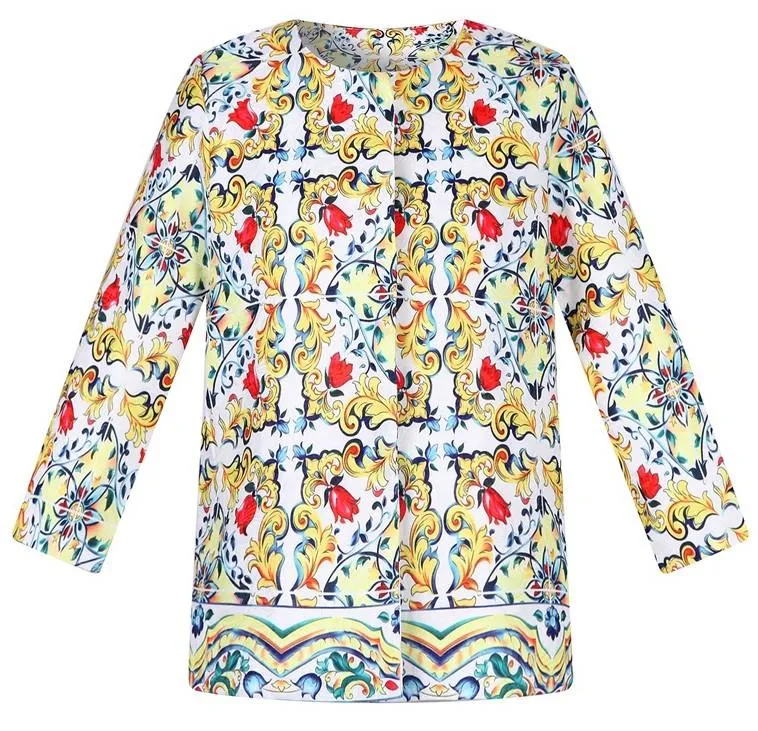 'Majolica' Tile Printed Jacket