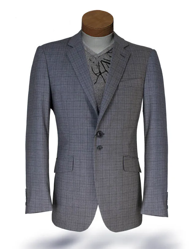 Men's Plaid Blazer - Malibu Small Plaid L. Gray