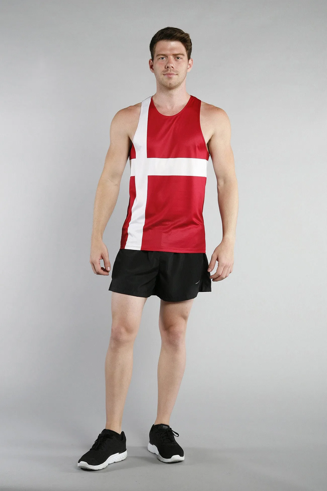 Men's Printed Singlet- Denmark