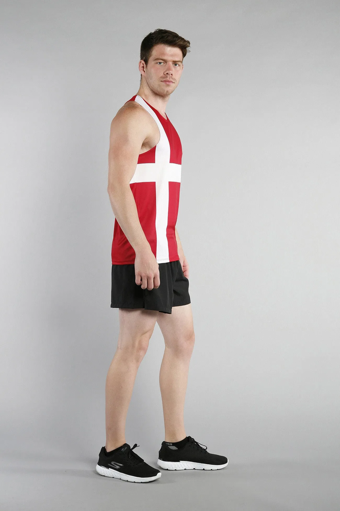 Men's Printed Singlet- Denmark