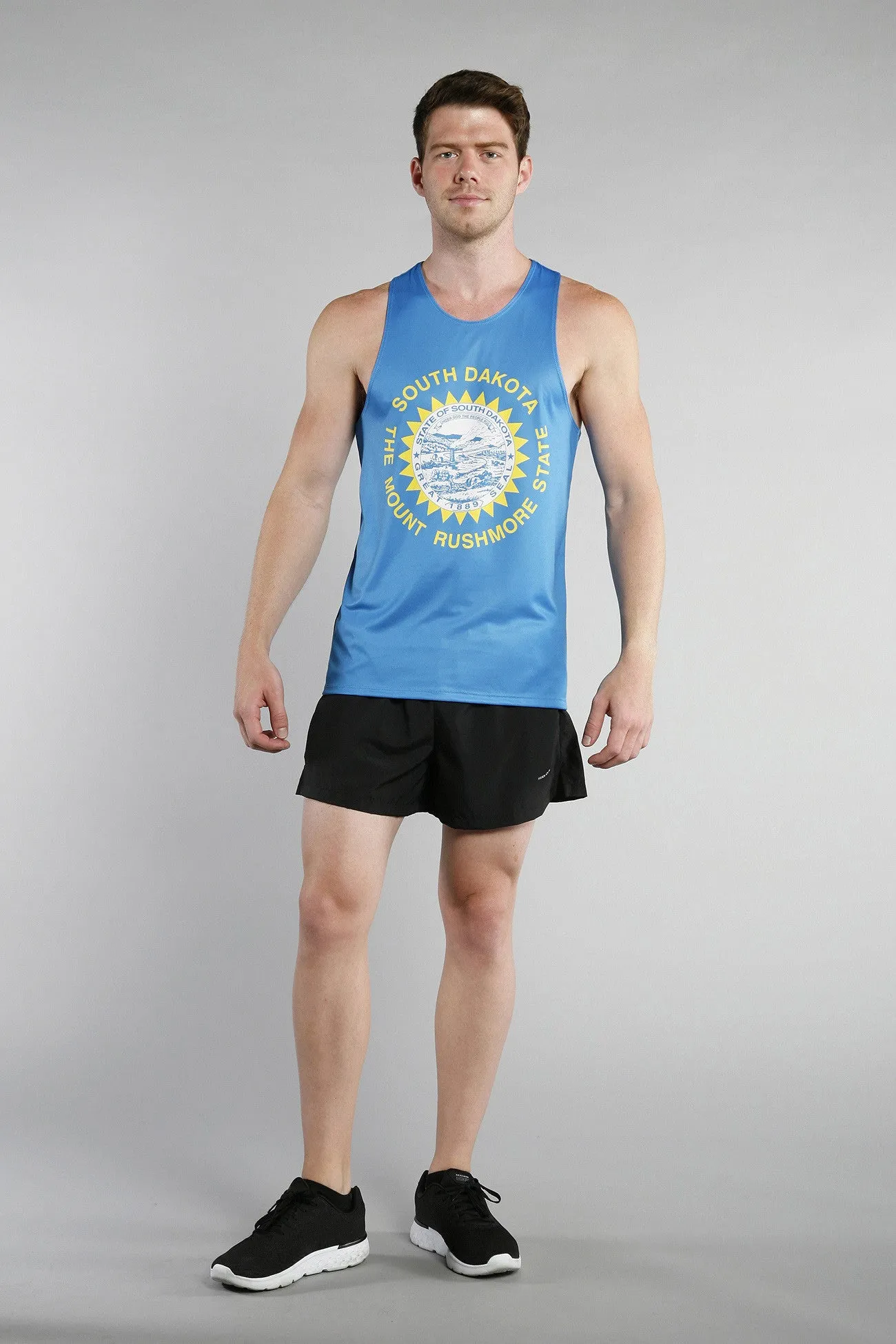 Men's Printed Singlet- South Dakota