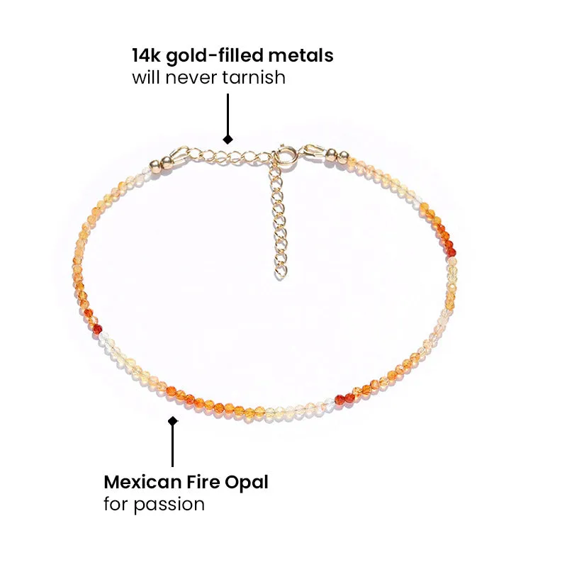 Mexican Fire Opal Luxury Anklet