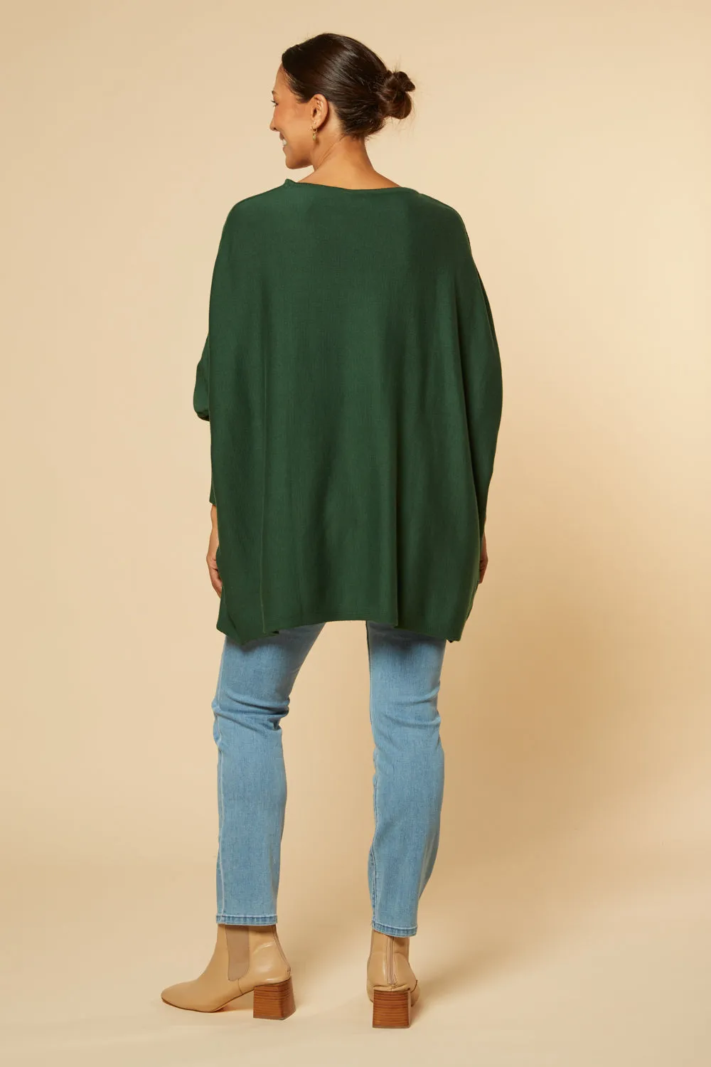 Mia Oversized Jumper in Forest