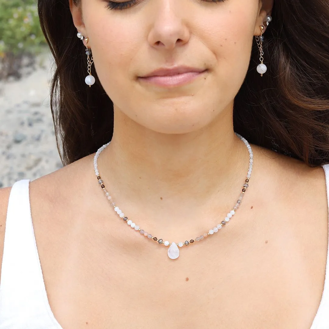 Moonstone and Sunstone Luxury Necklace