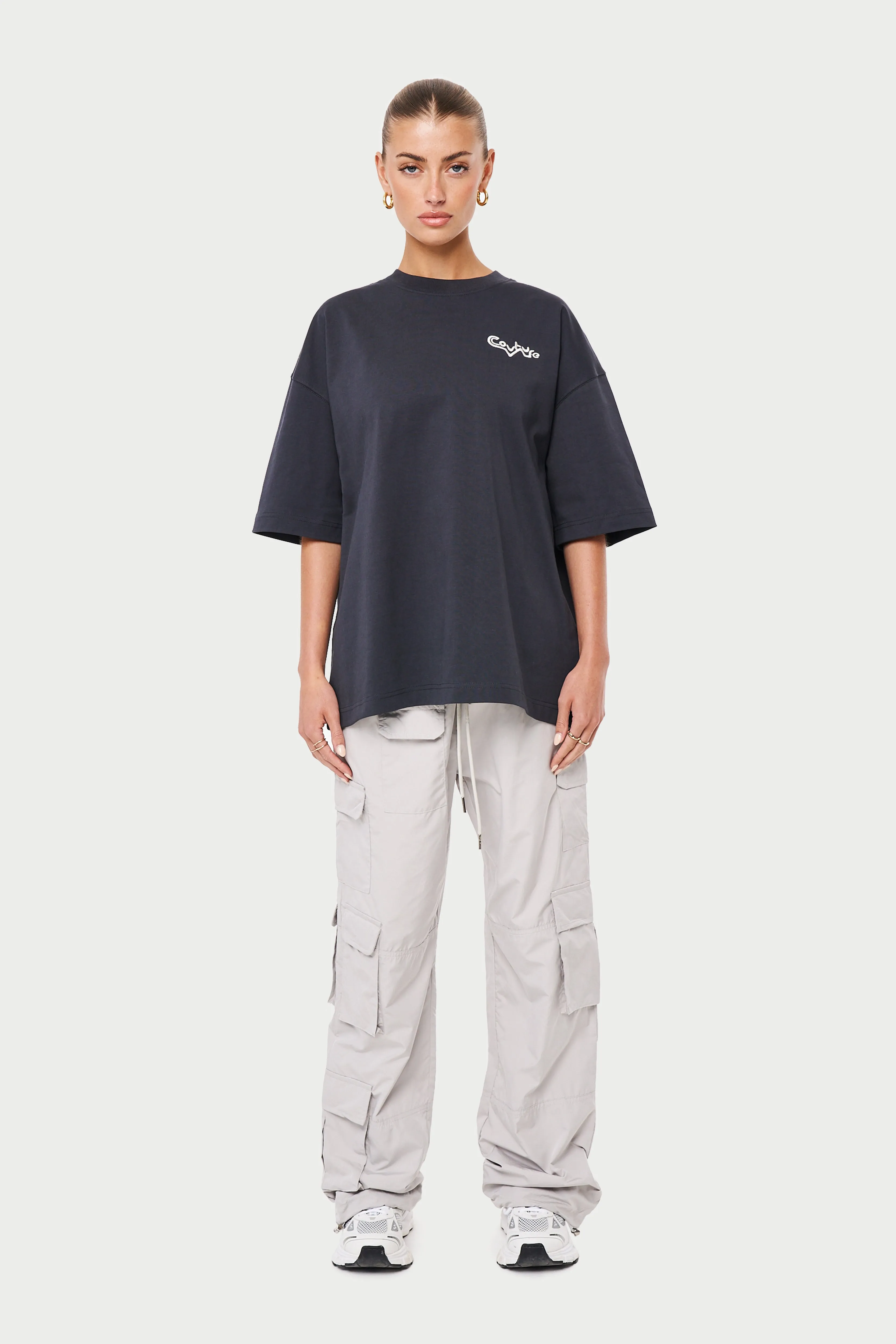 MULTI POCKET OVERSIZED CARGOS - GREY