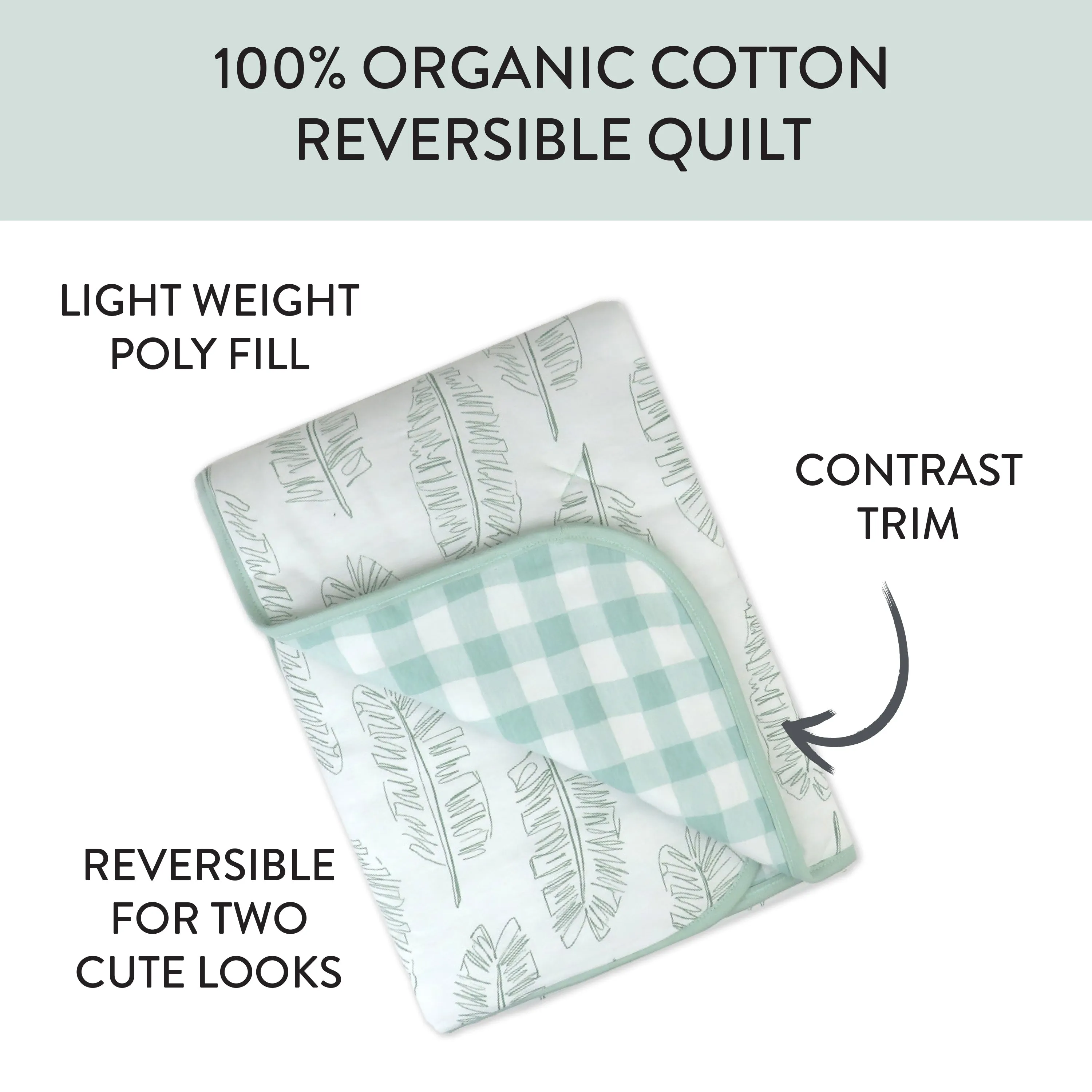 Organic Cotton Hand-Quilted Reversible Baby Blanket