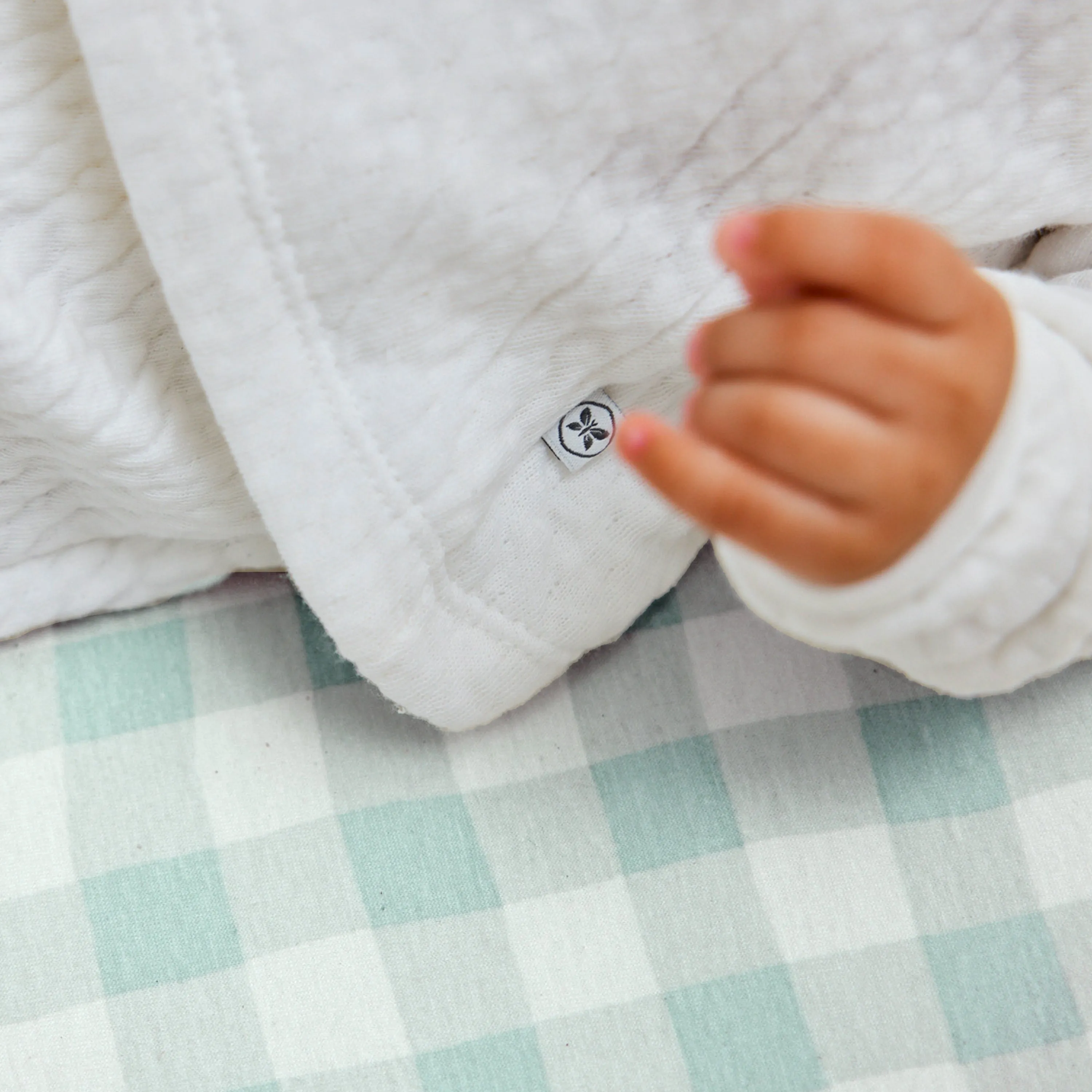 Organic Cotton Hand-Quilted Reversible Baby Blanket