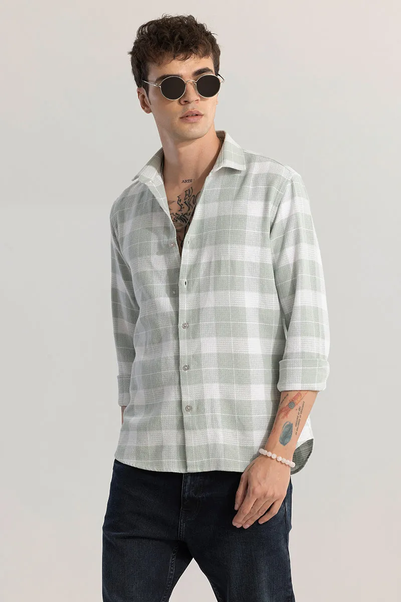 Plaid Grid Moss Green Checks Shirt