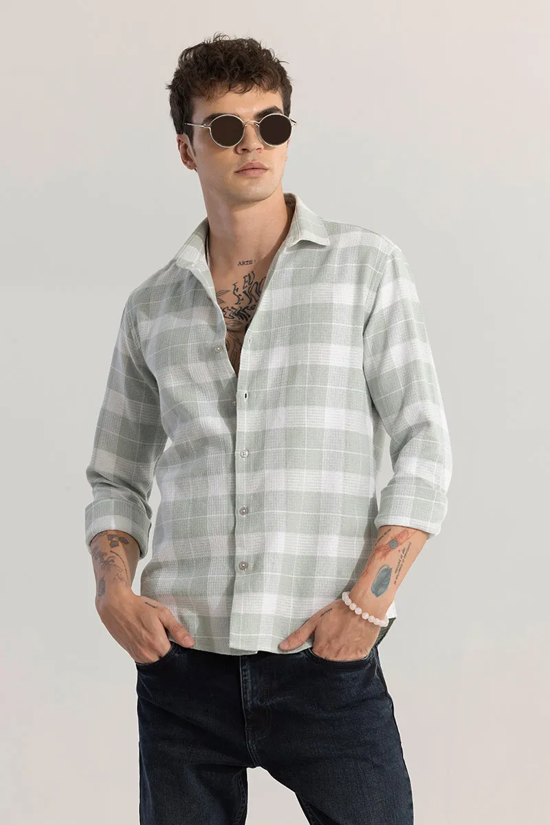 Plaid Grid Moss Green Checks Shirt