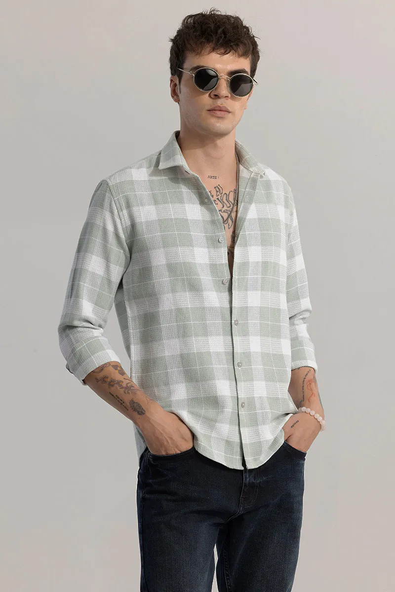 Plaid Grid Moss Green Checks Shirt