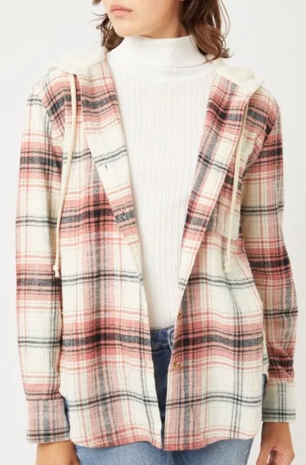 Plaid Hooded Top