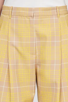 Plaid Jacquard Straight Leg Trouser