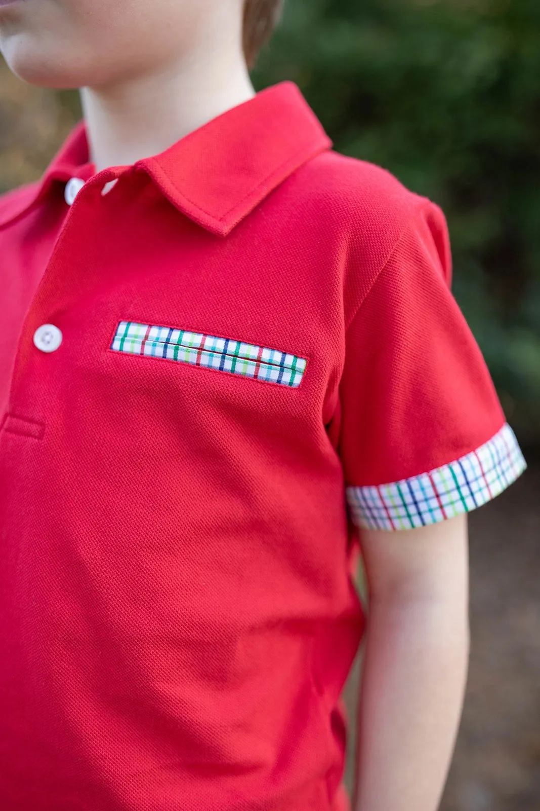 Primary Plaid Polo Set