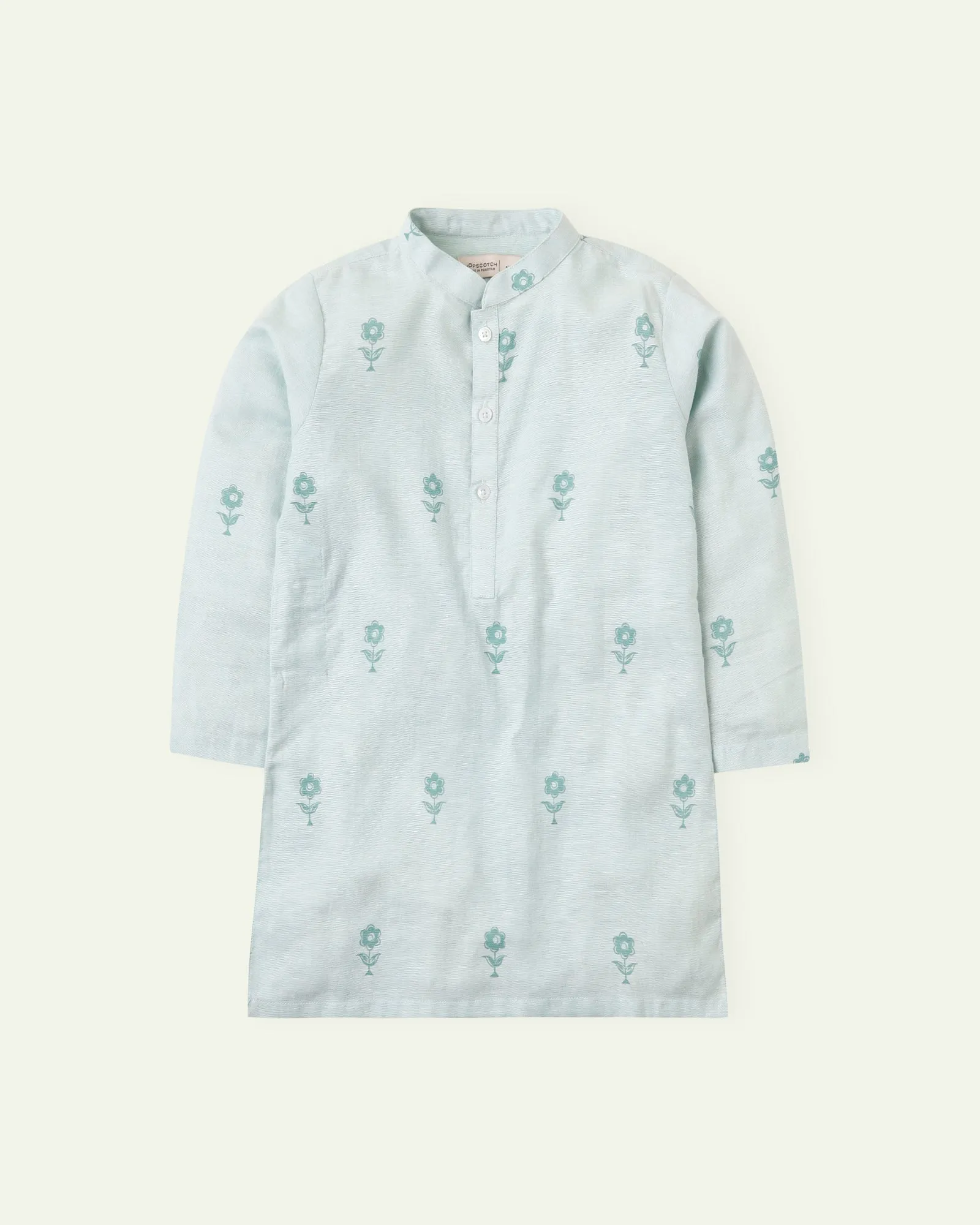 Printed Aqua Kurta