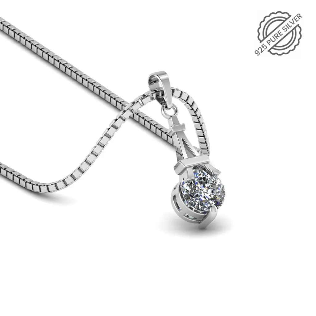 Pure 925 Silver Eiffel Tower Luxury  Pendant for Ladies