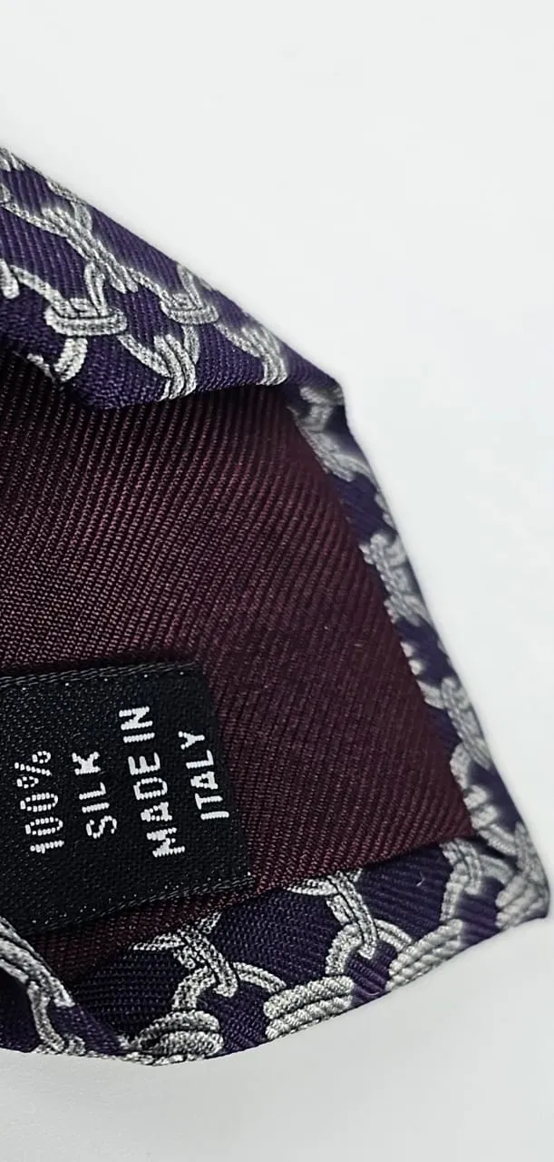 Purple Printed Silk Necktie