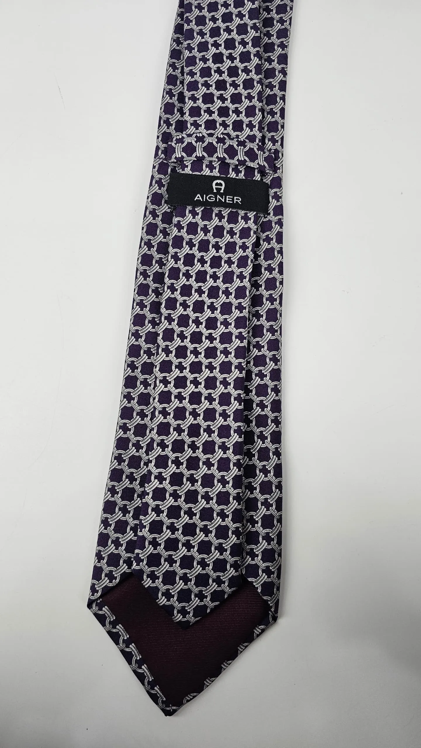 Purple Printed Silk Necktie