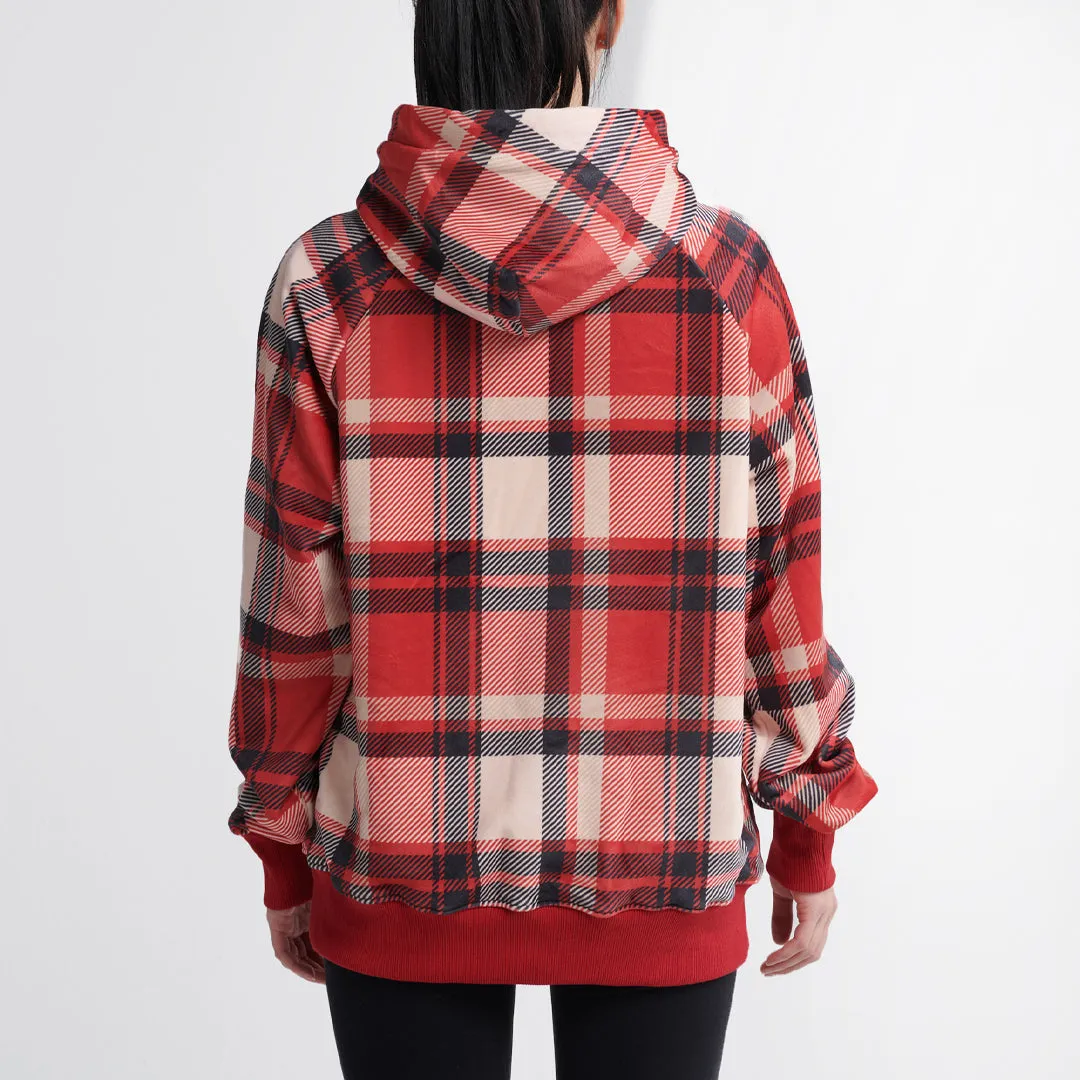 Red Plaid Human Hoodie