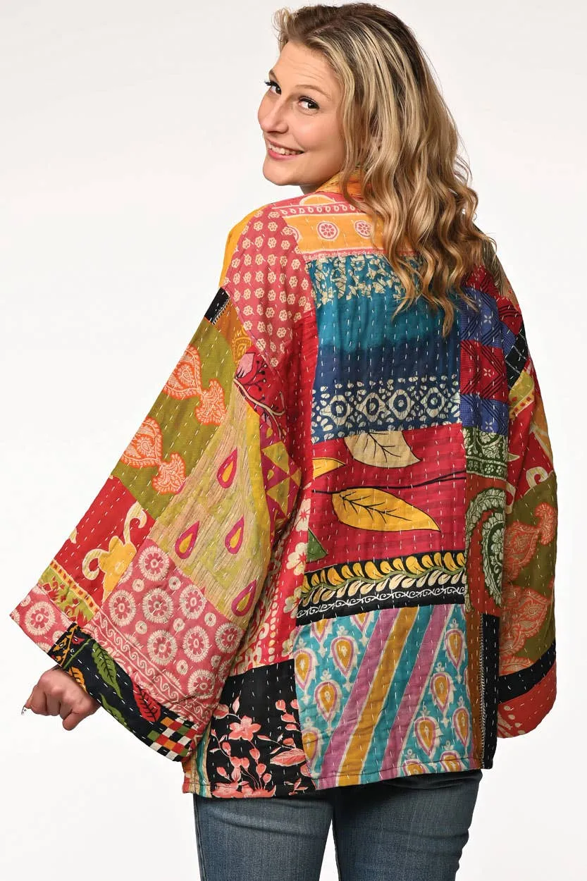 Reversible Cotton Kantha Kimono Jacket