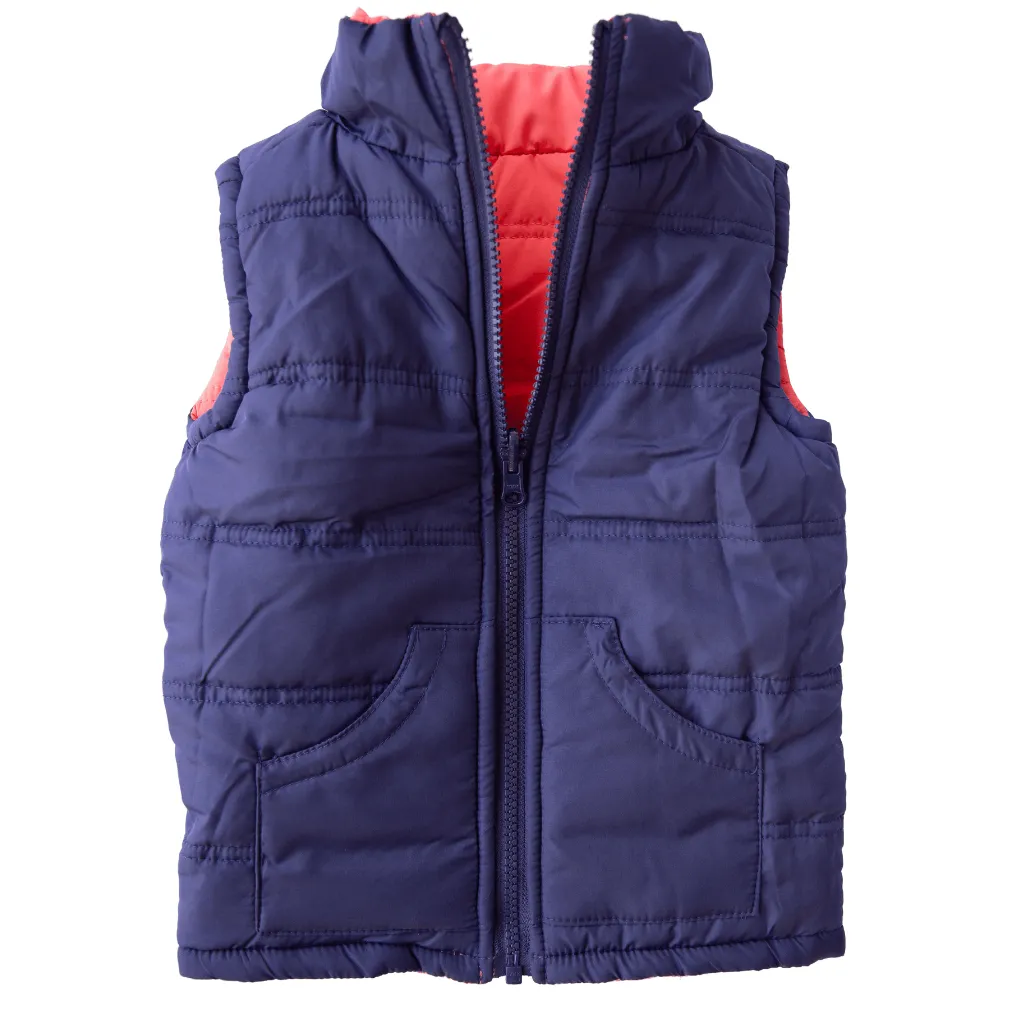 Reversible Vest - Navy & Watermelon - Size 1-2 Only