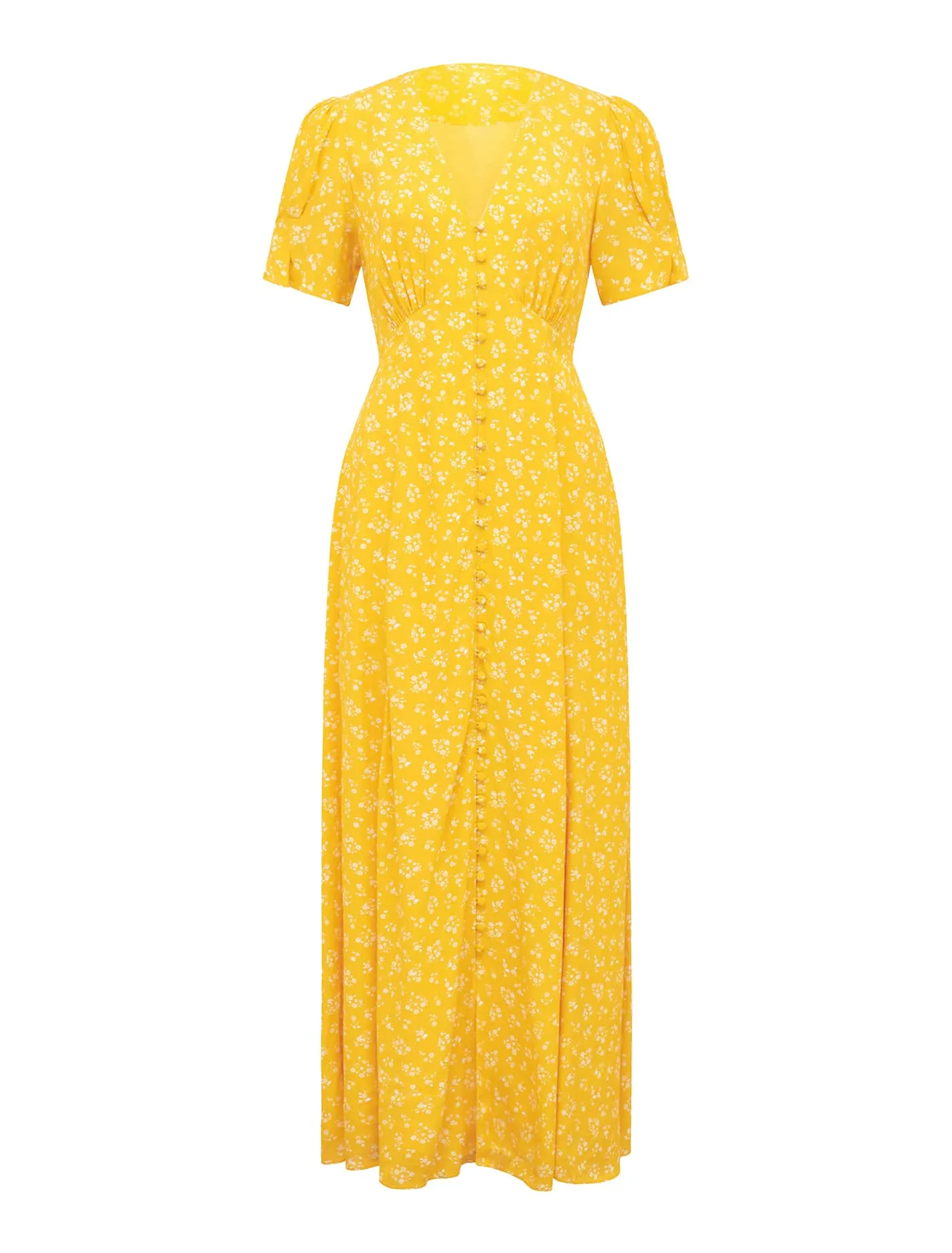 Saffron Printed Midi Sun Dress