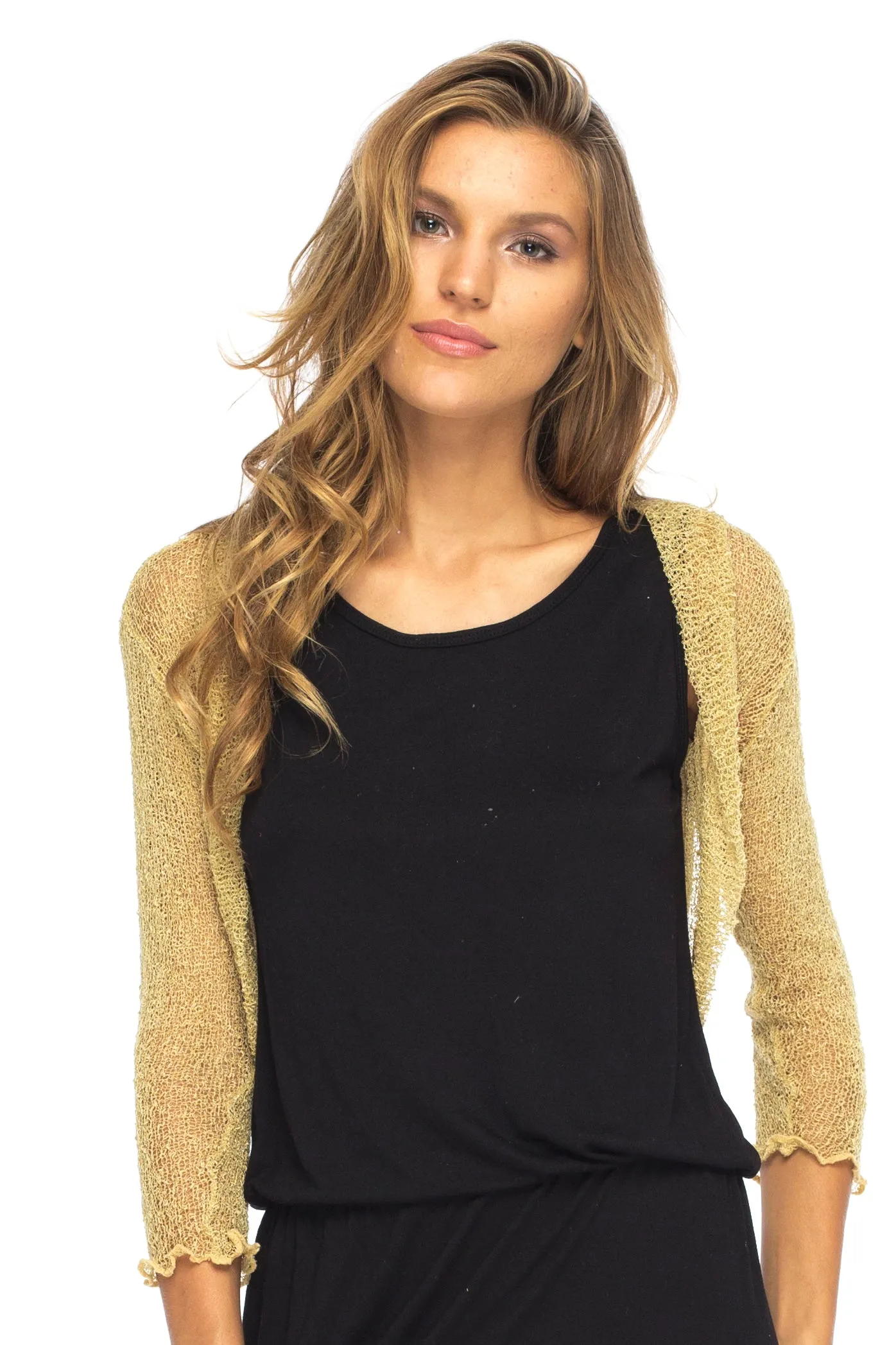 Sheer Cropped Bolero Jacket Shrug