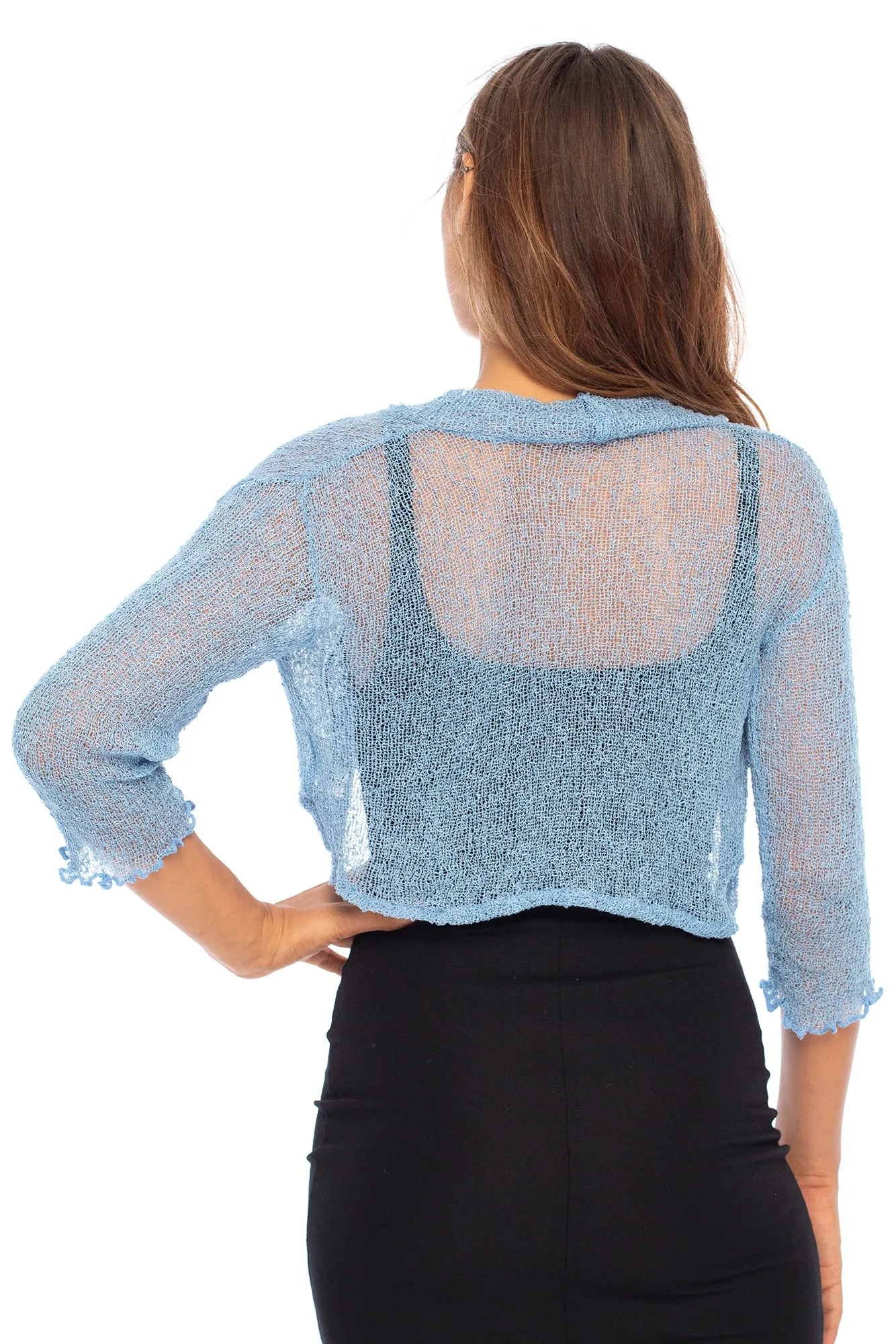 Sheer Cropped Bolero Jacket Shrug