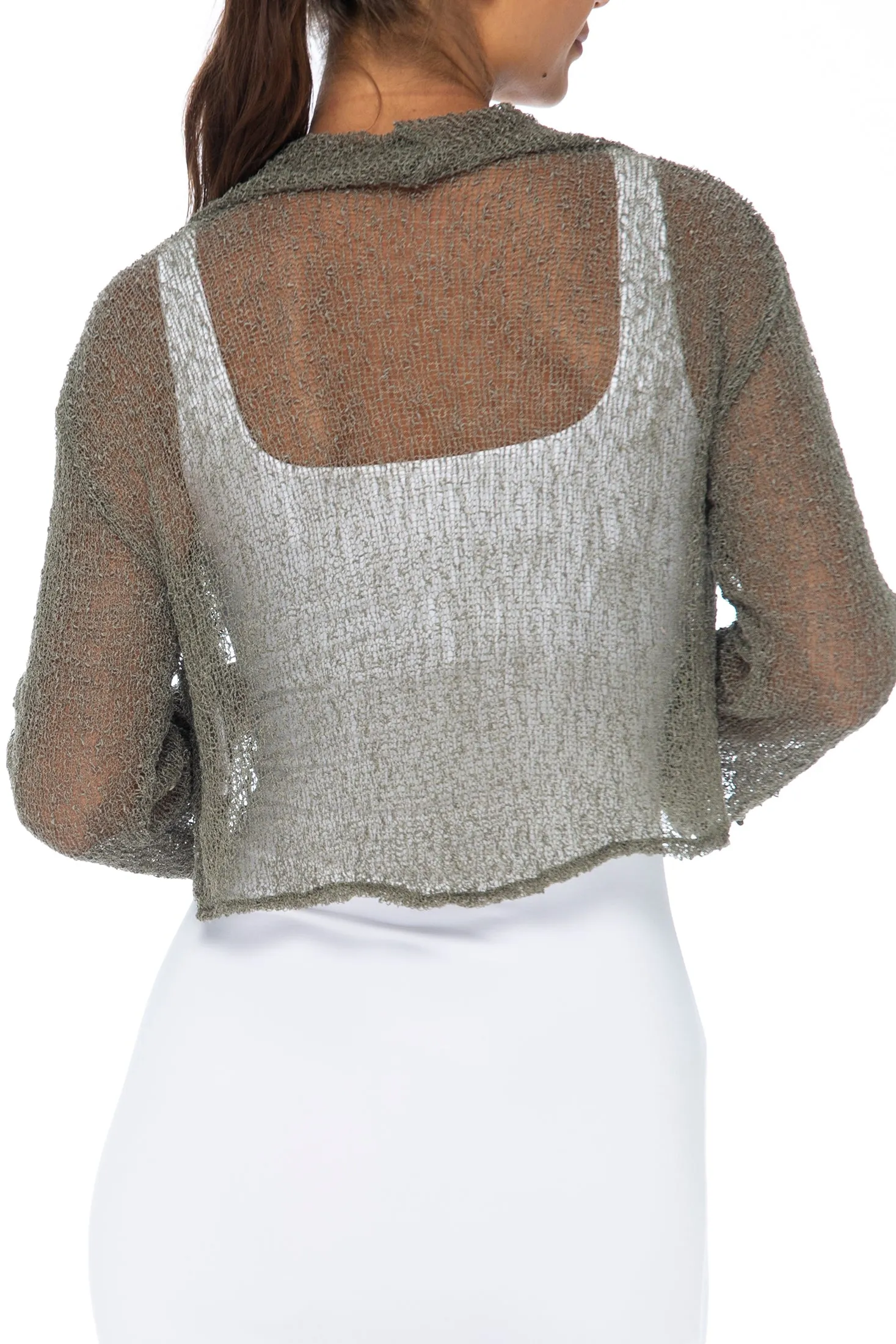 Sheer Cropped Bolero Jacket Shrug