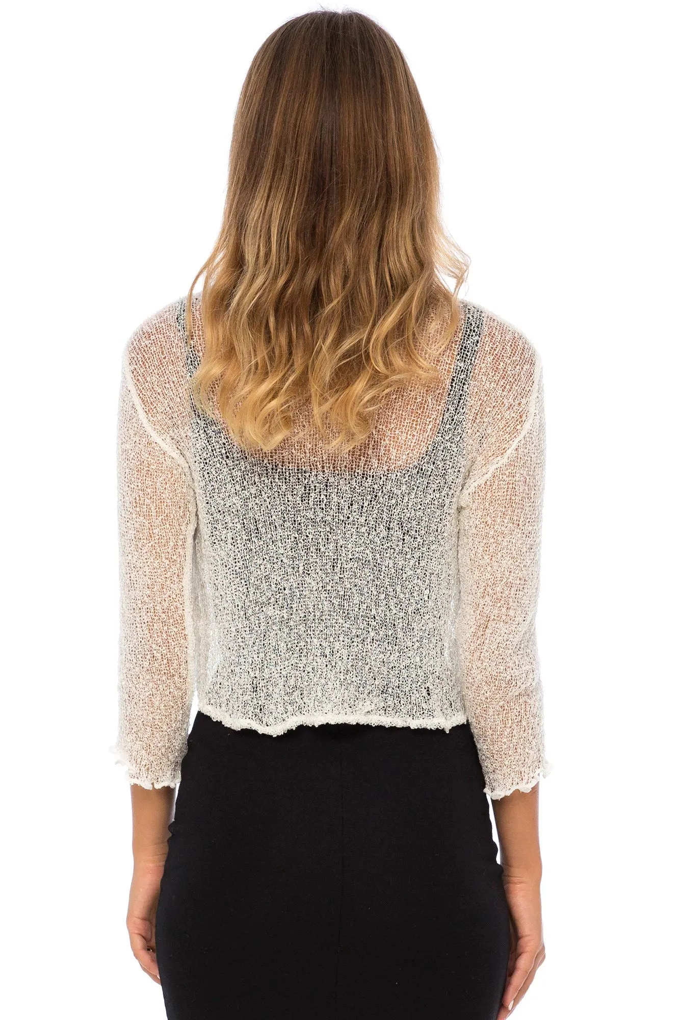 Sheer Cropped Bolero Jacket Shrug