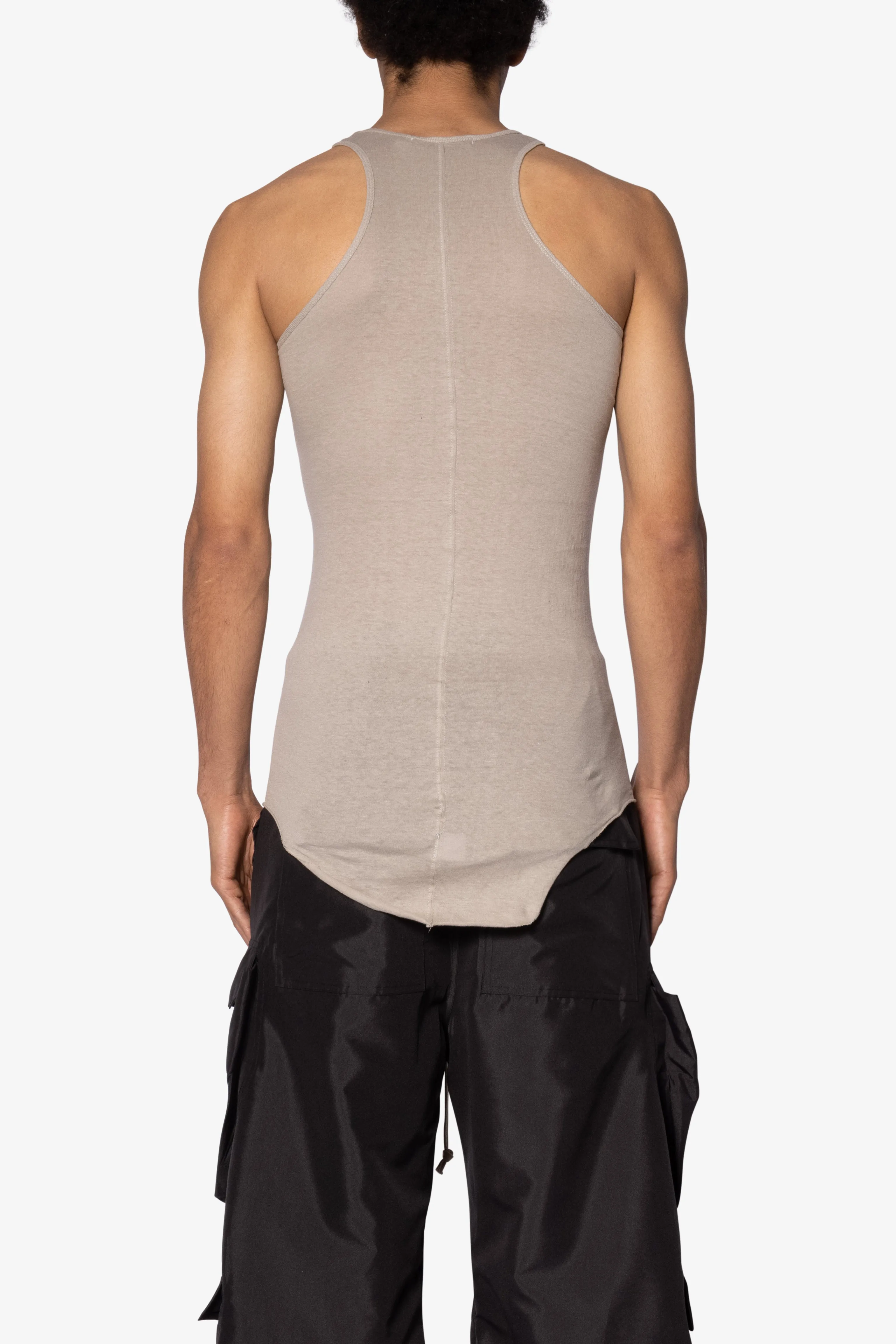 Sheer Knit Racer Tank - Bone