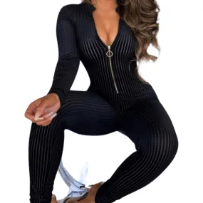 SHEER MESH SEXY BLACK JUMPSUIT ROMPER