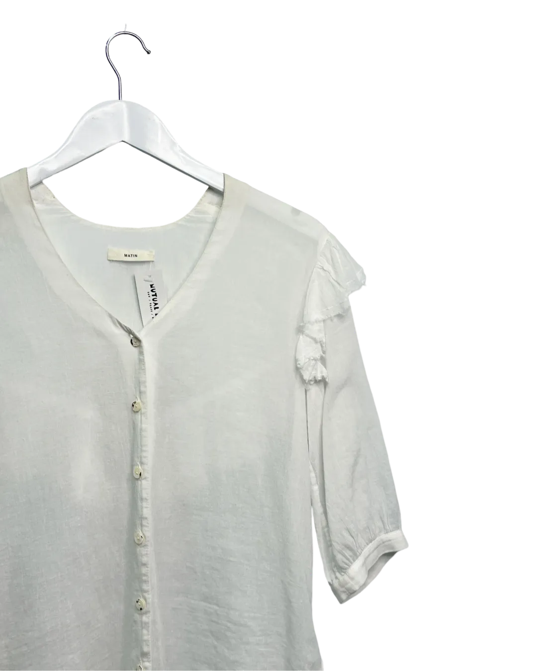 Size 6 - Matin Sheer White Japanese Cotton Shirt