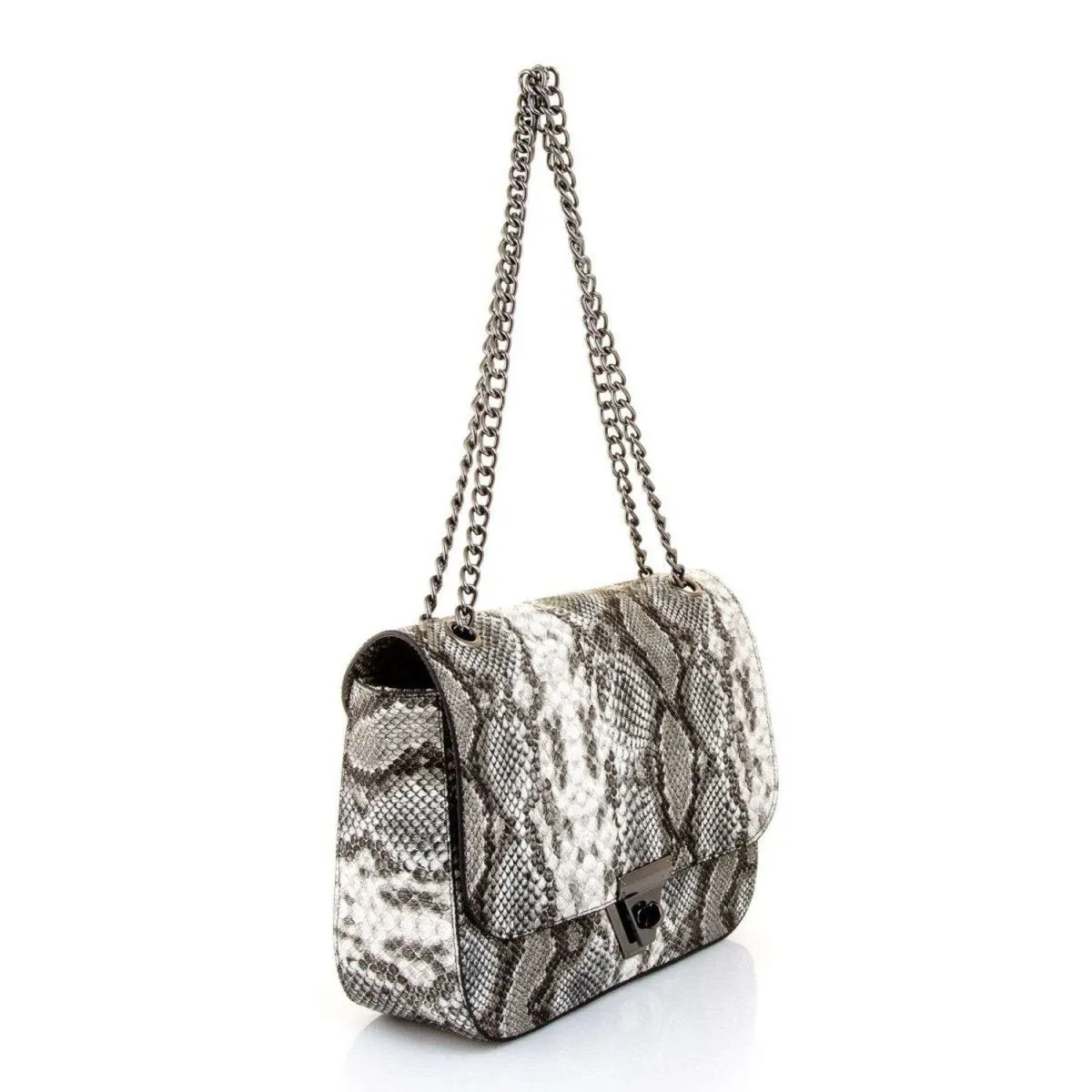 Snake Skin Printed Shoulder Bag