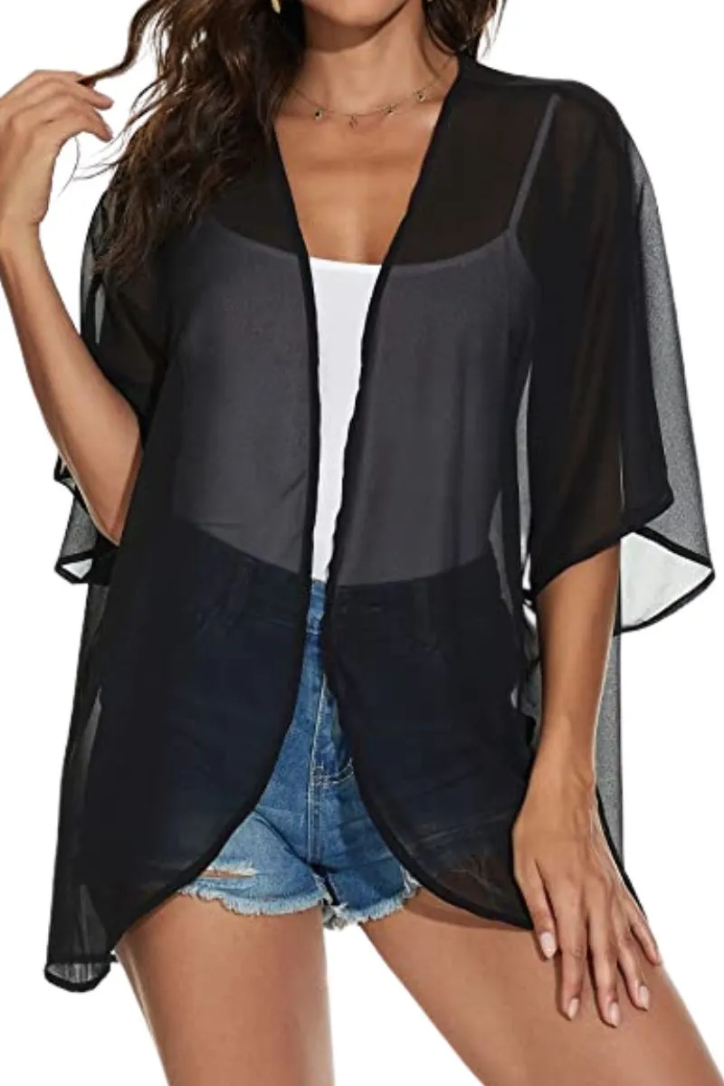 Swimsuit Kimono Beach Sheer Cover Up Shirt