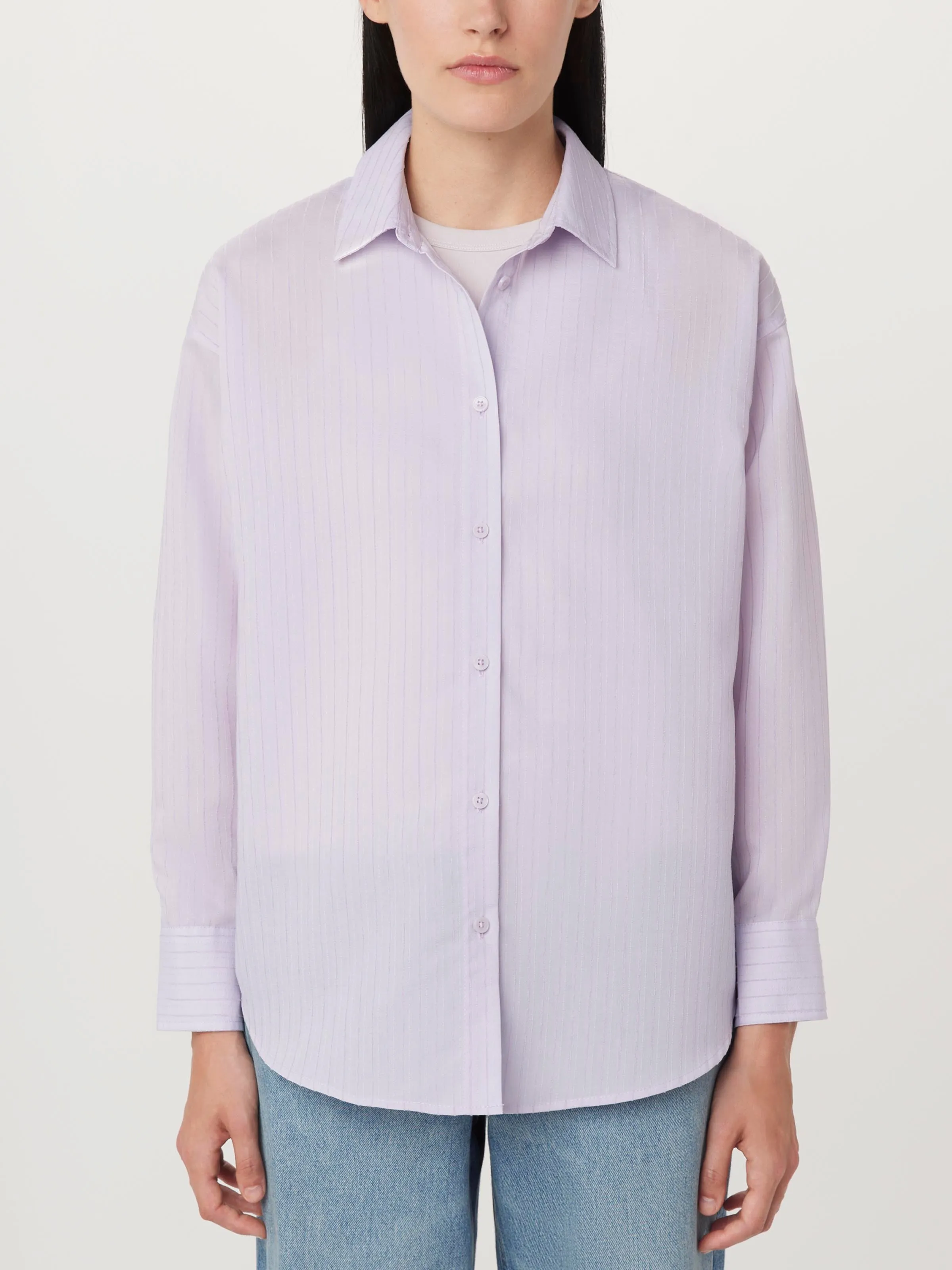 The Textured Sheer Shirt in Lilac